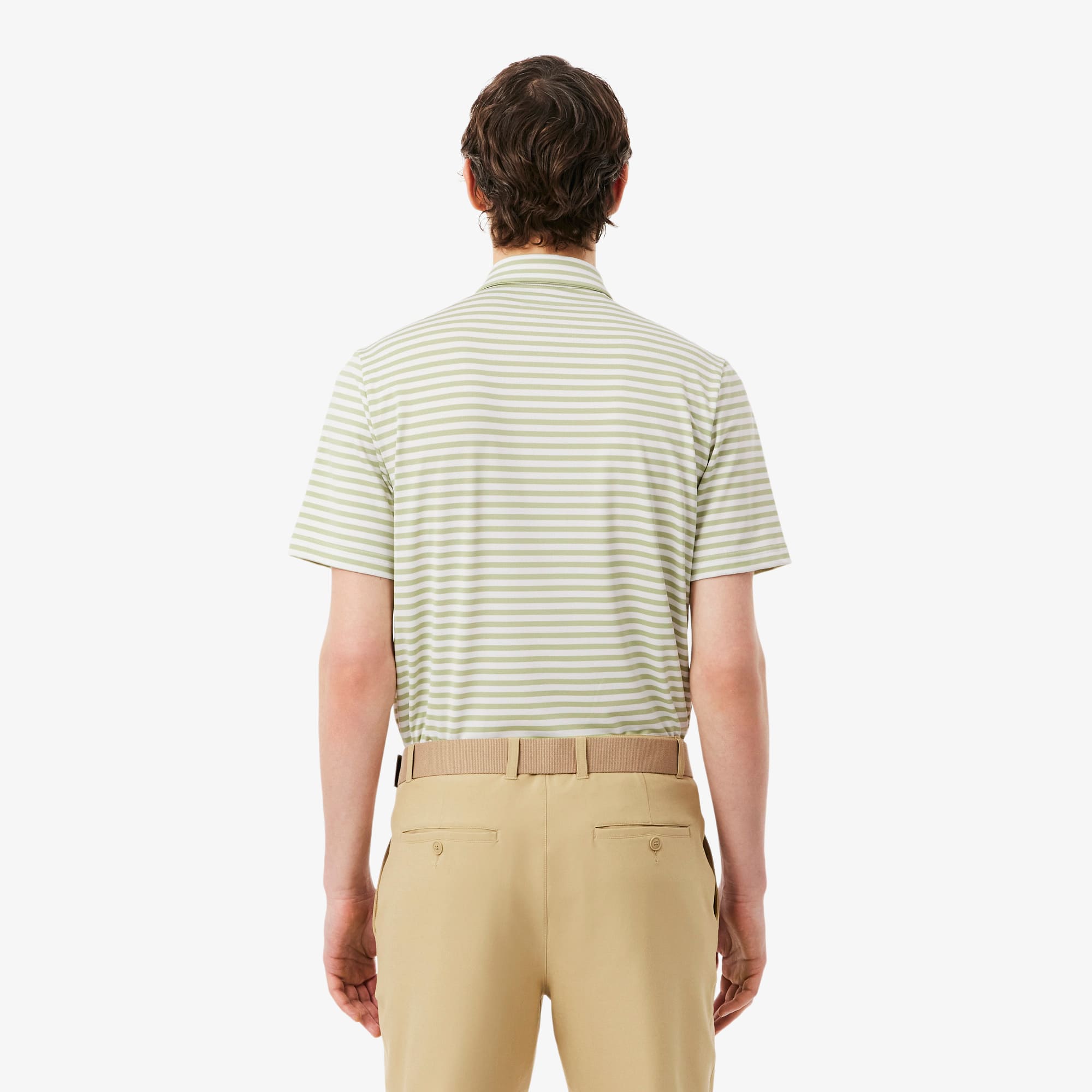 Regular Fit Ultra Dry Striped Golf Polo - Vert / Blanc