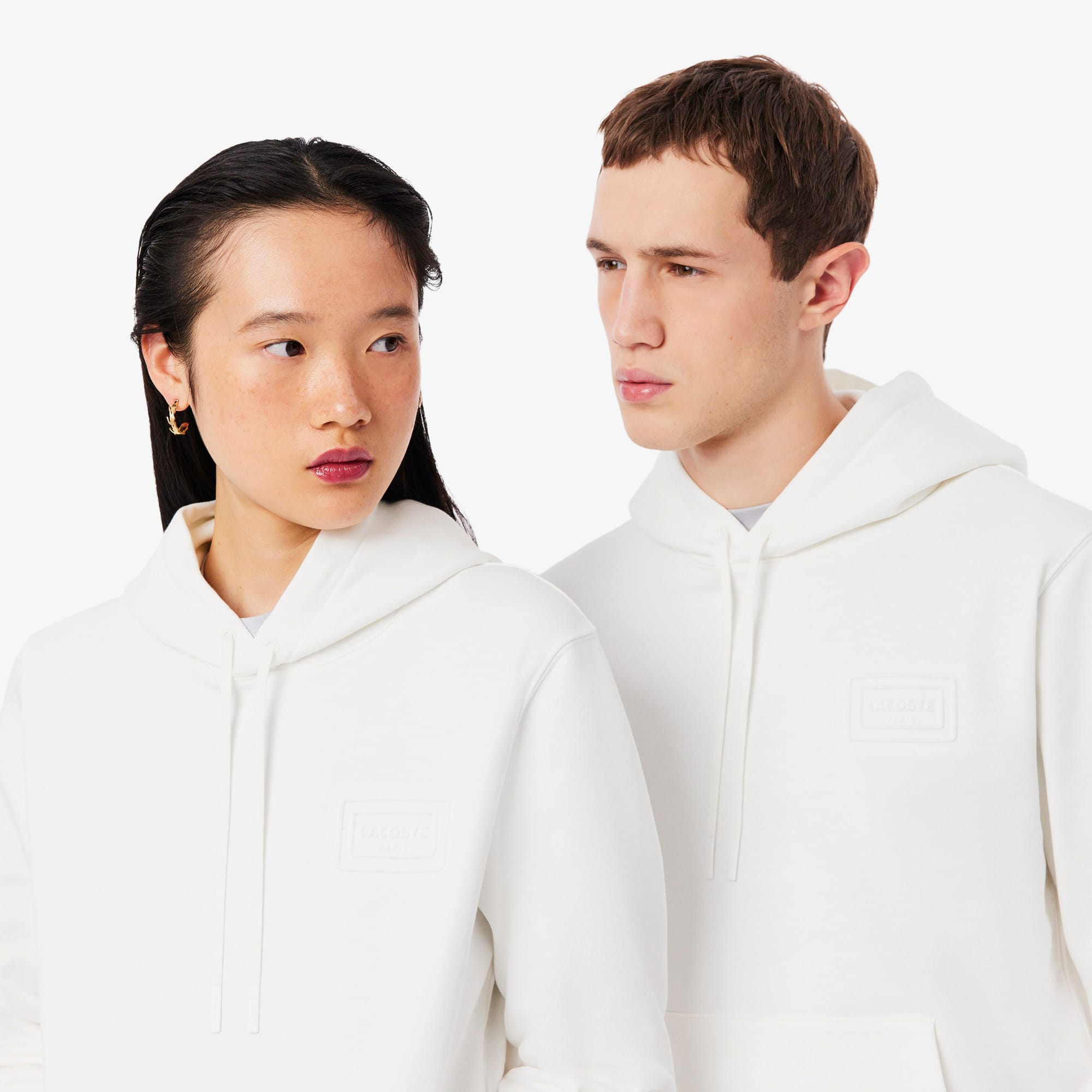 Embossed Branding Hoodie - White