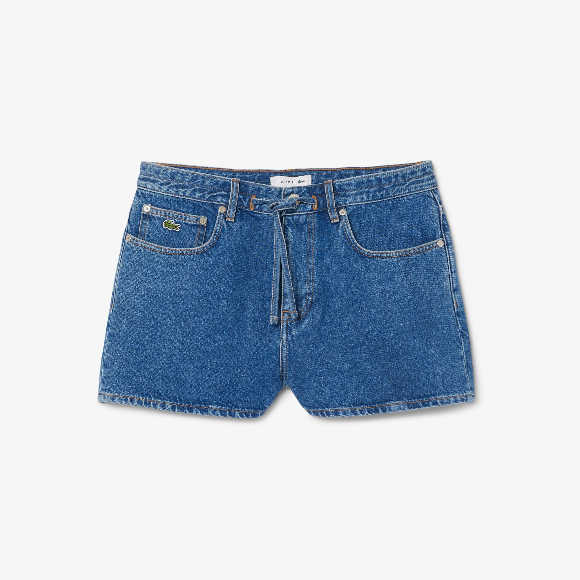 Cotton Denim Shorts - Blue Chine
