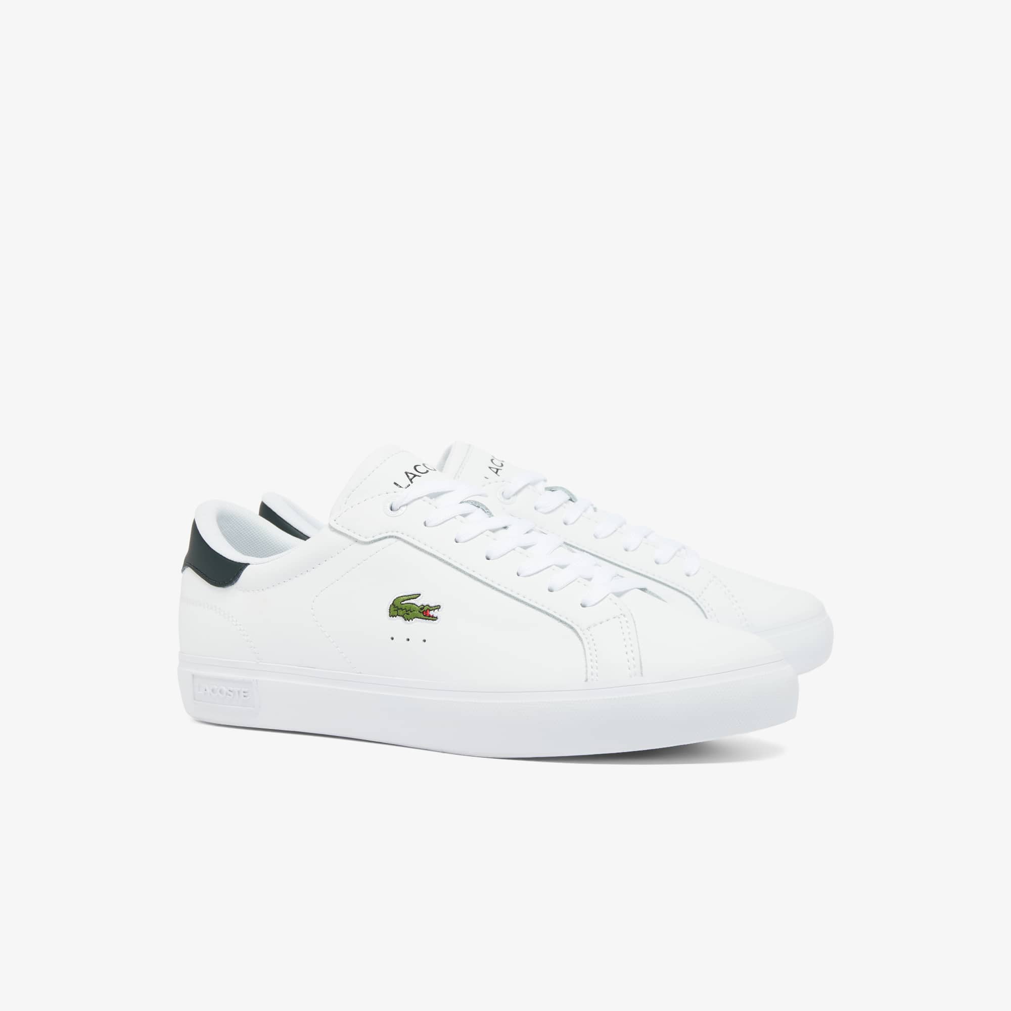 Men's Powercourt Leather Sneakers - WHITE/DARK GREEN