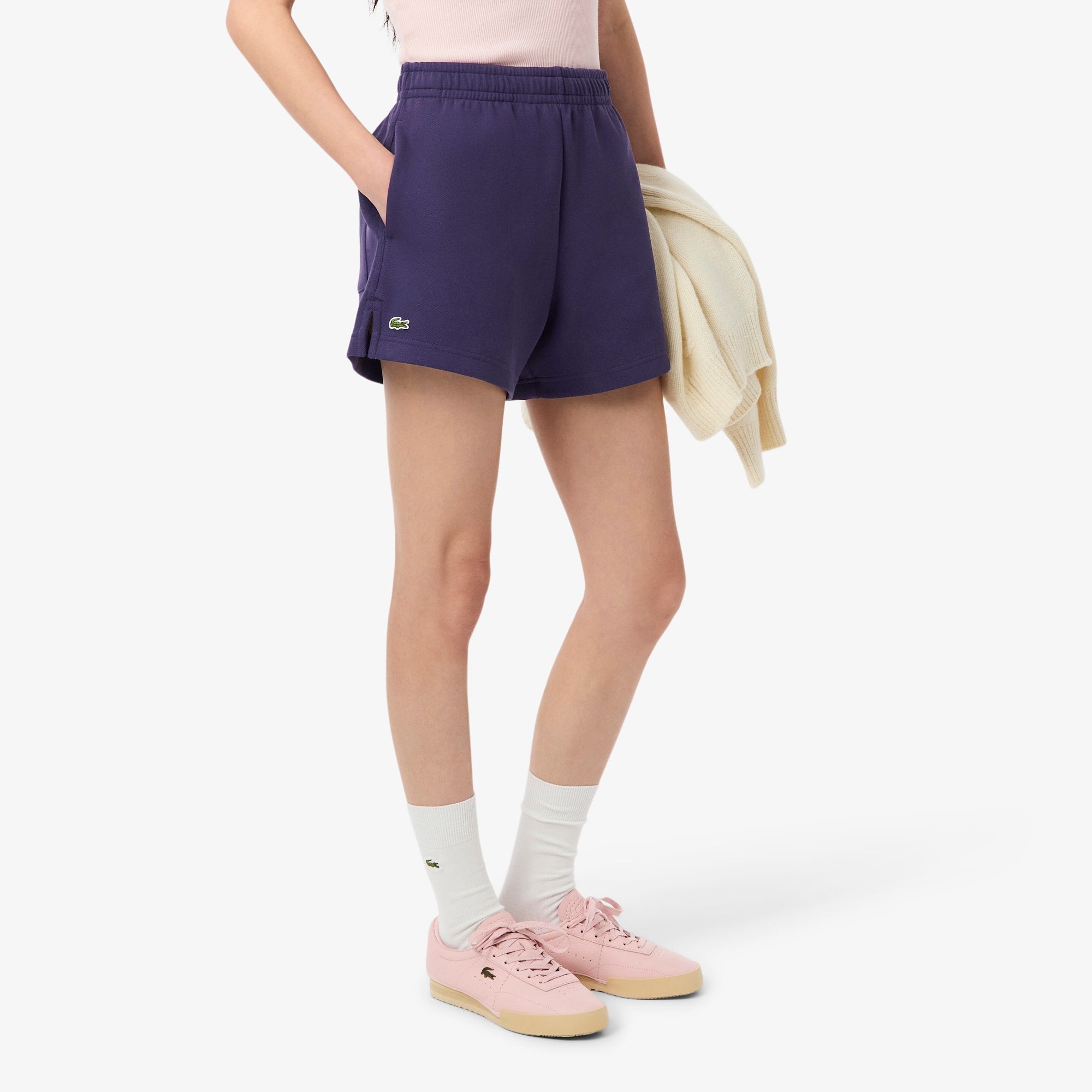 Women's Double Face Piqué Shorts - Purple