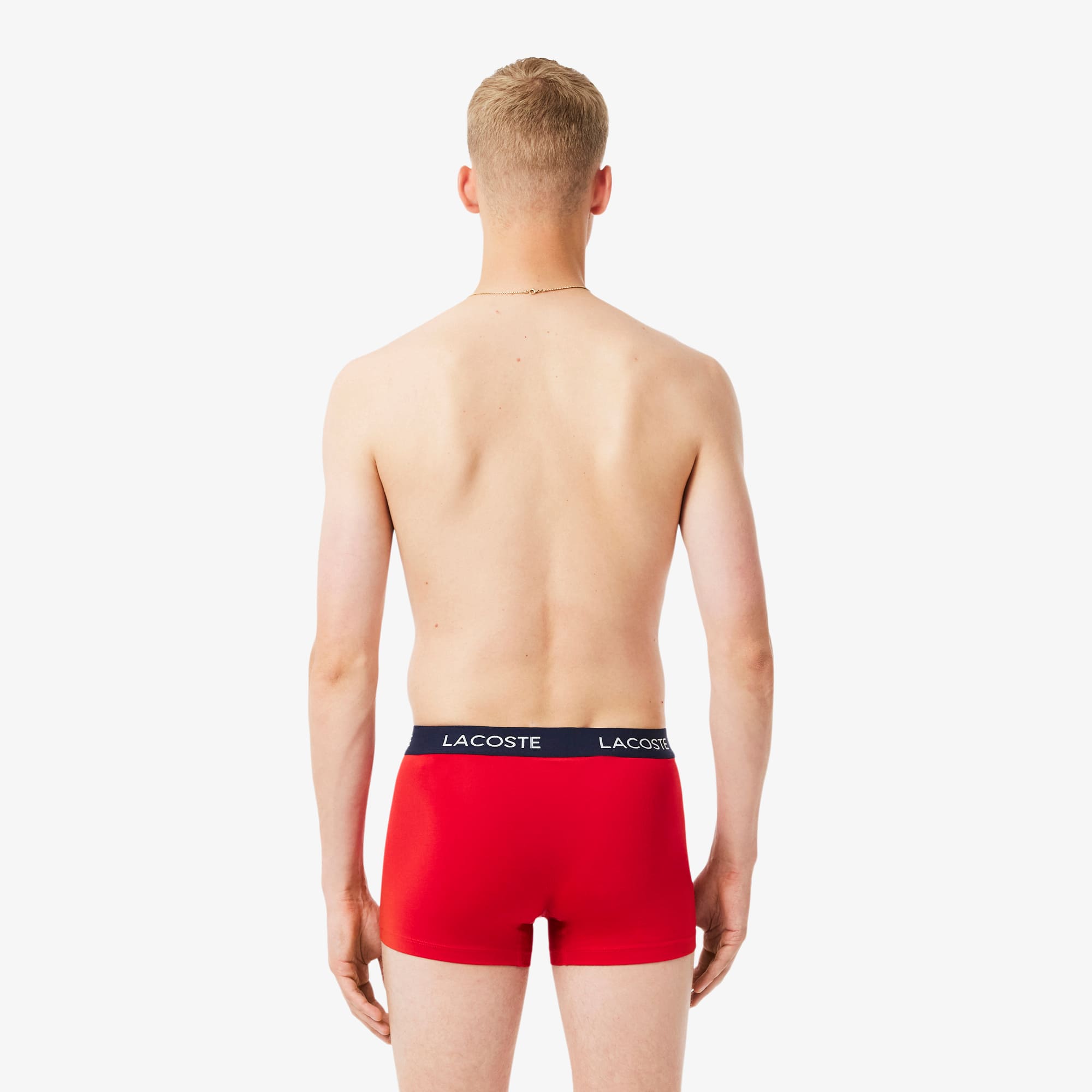 Men's 3-Pack Microfiber Trunks - Navy Blue / White / Red