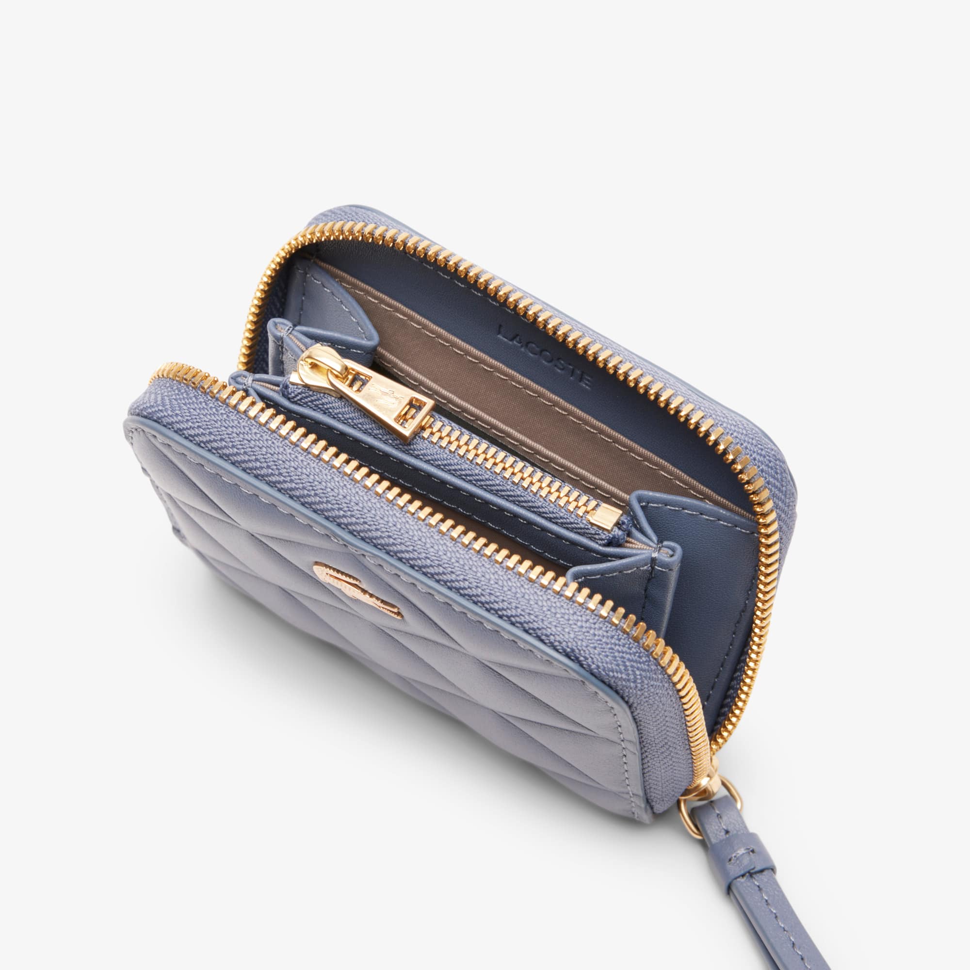 Small Crocodelle Leather Coin Purse - FOLKSTONE GRAY