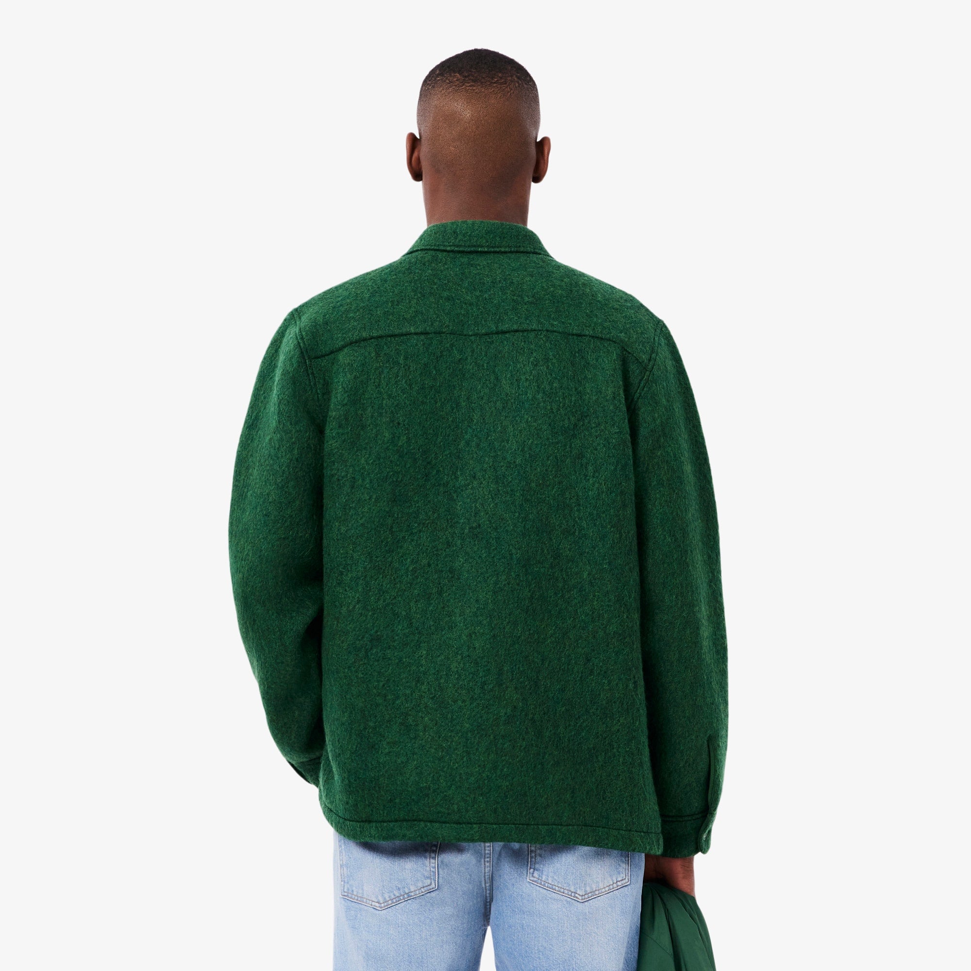 Men's Wool Blend Overshirt - Pine green