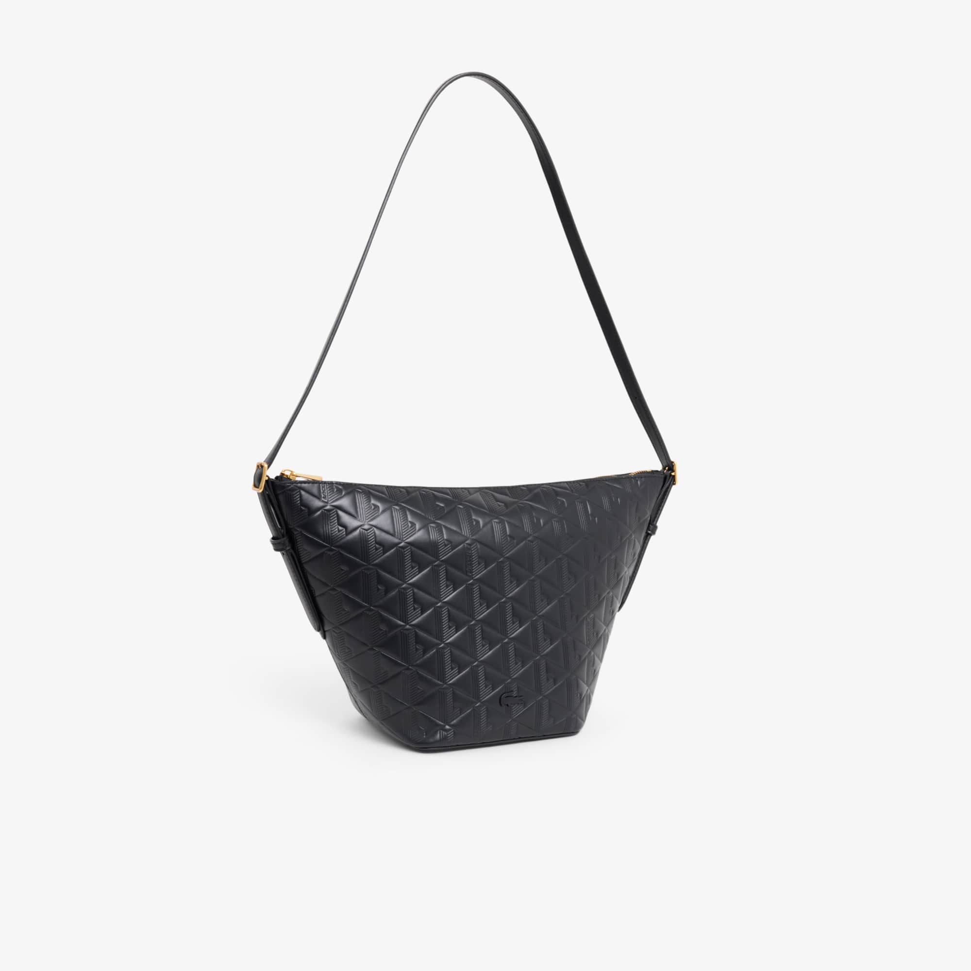 Maheki Embossed Leather Hobo Bag - Black