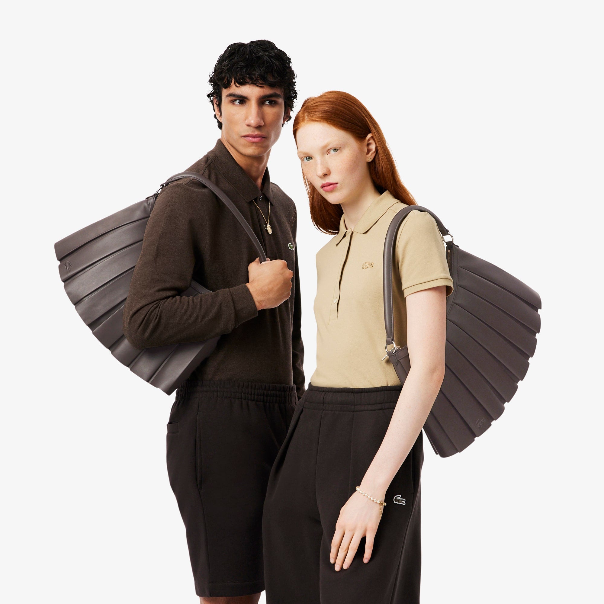 Large Lenglen Leather Bag - COFFEE BEAN