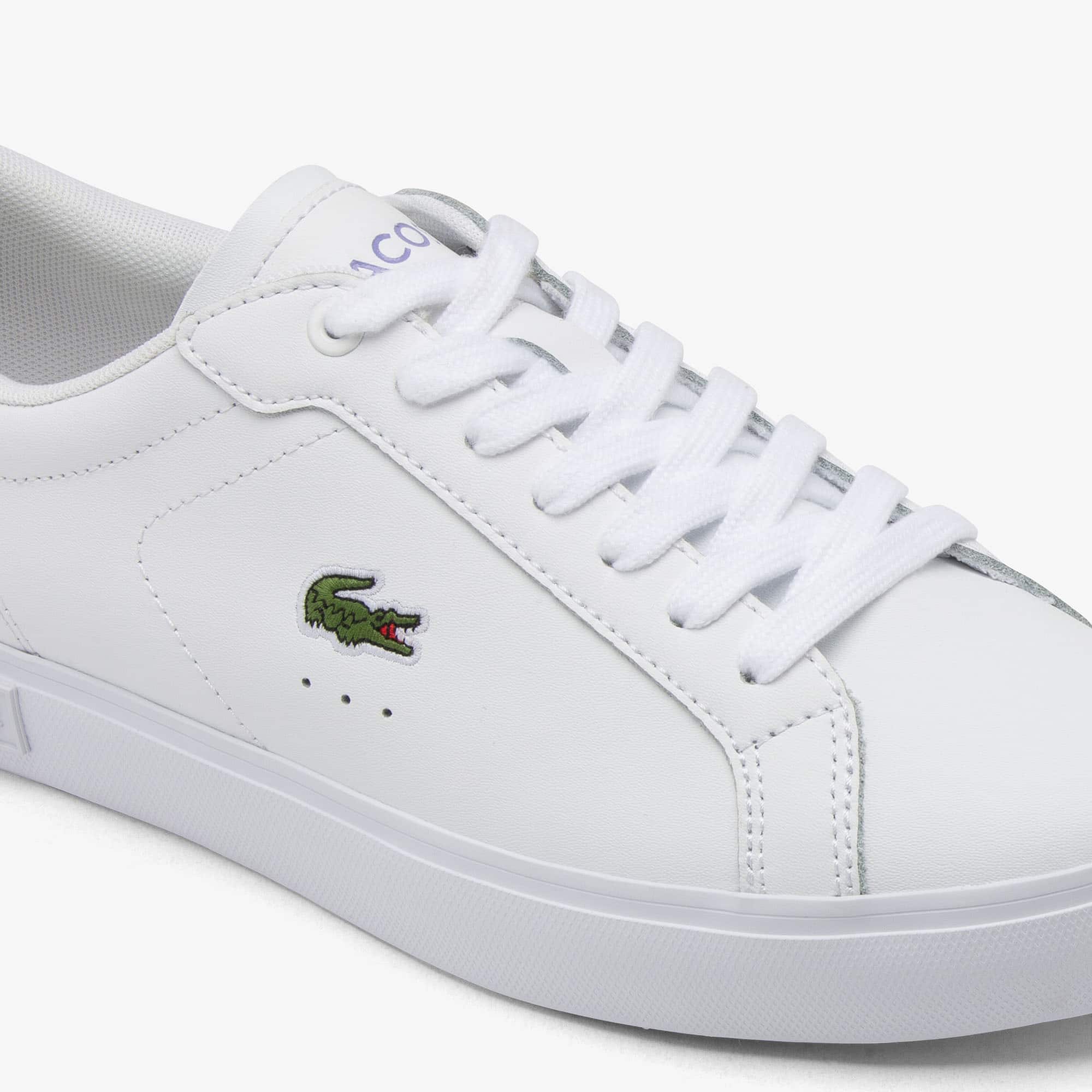 Women's Powercourt Leather Sneakers - WHT/LT PURP