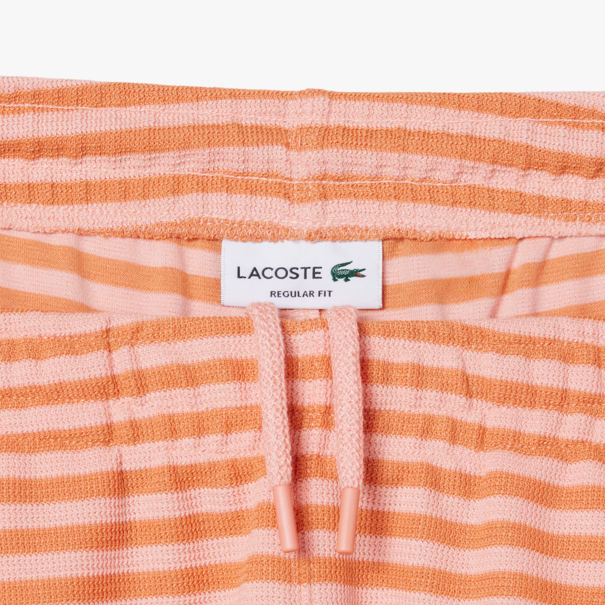 Regular Fit Striped Cotton Shorts - Rose / Orange