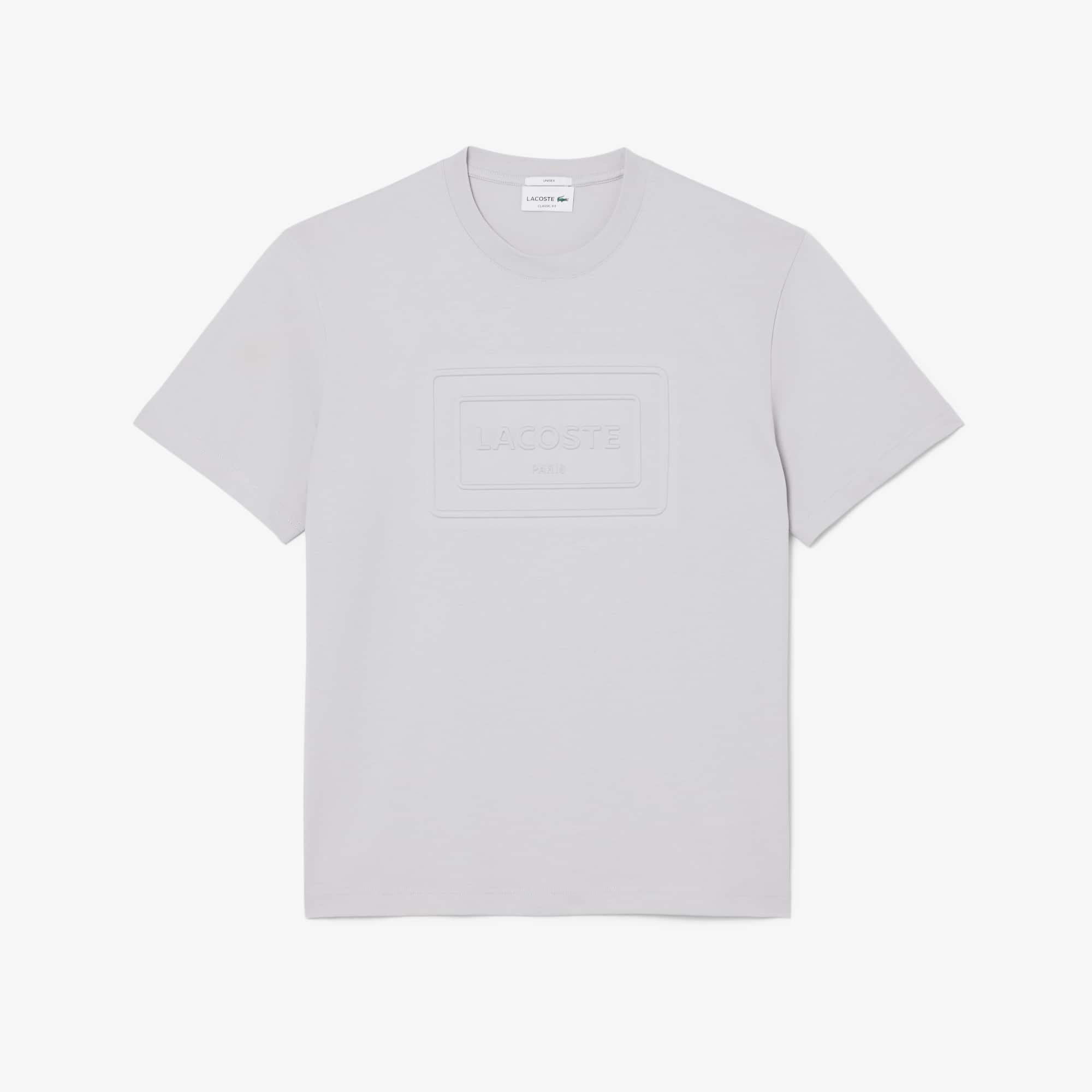 Embroidered Cotton T-Shirt - Light Grey