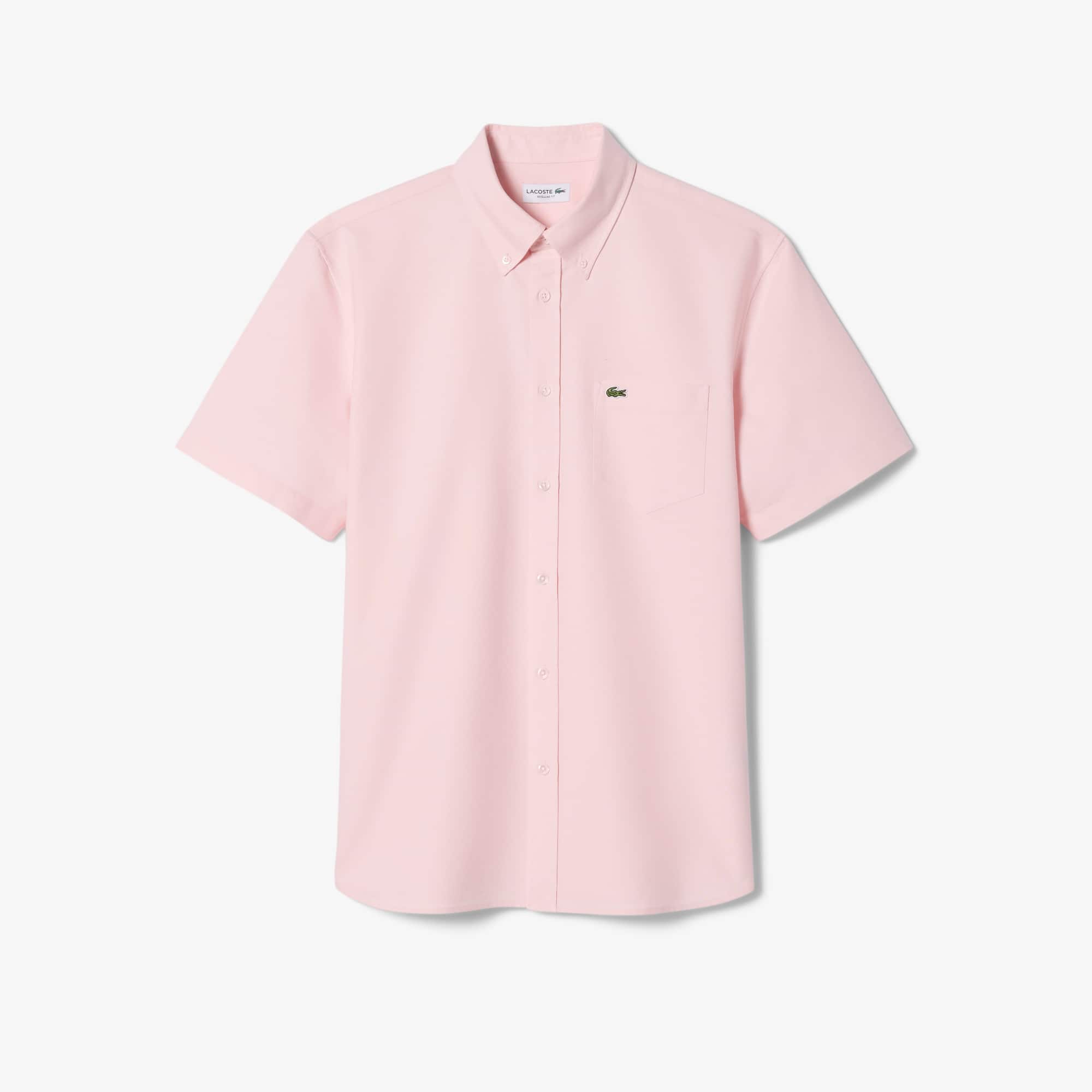 Men's Regular Fit Short Sleeve Oxford Shirt - Light Pink