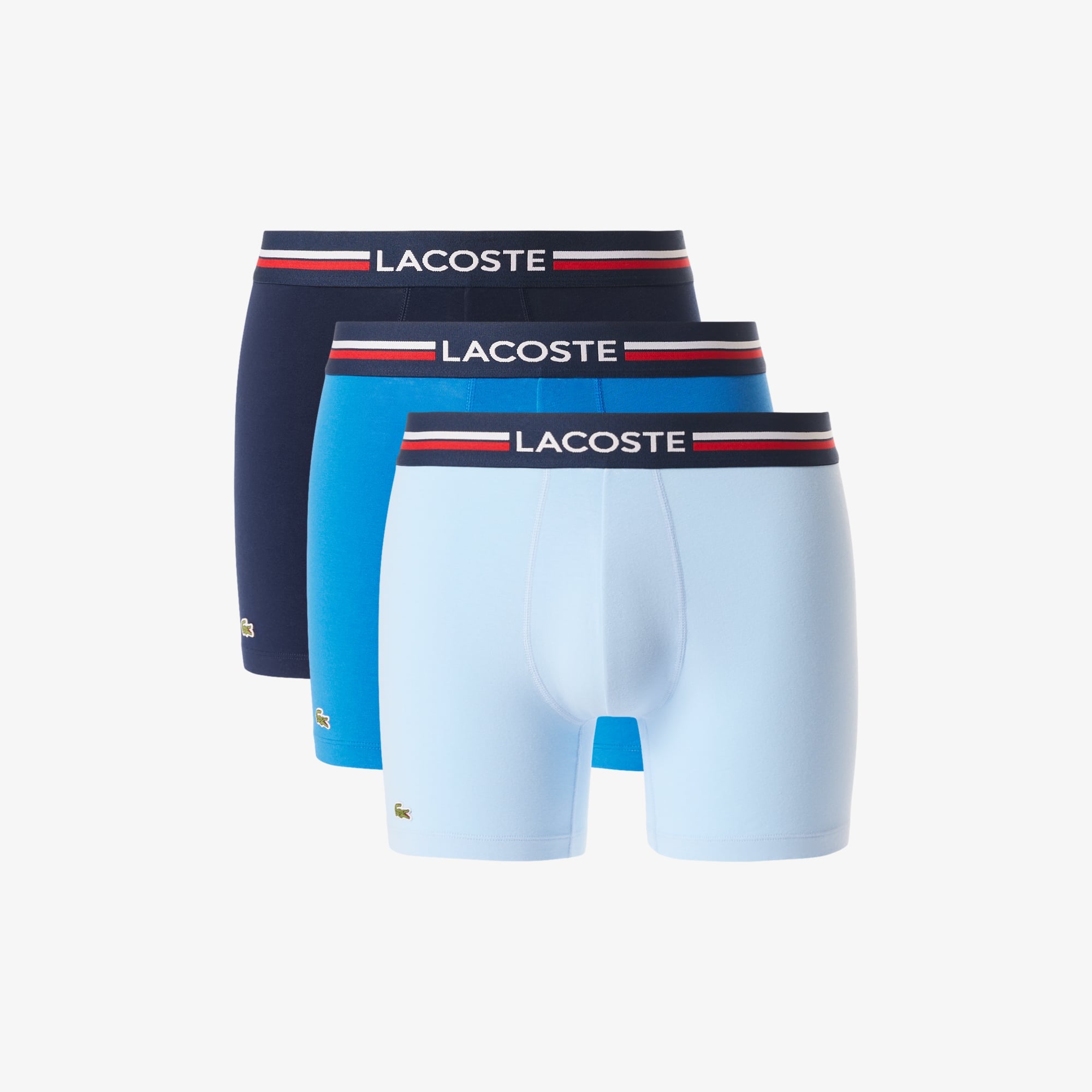 Men's 3-Pack Cotton Boxer Briefs - Navy Blue / Blue