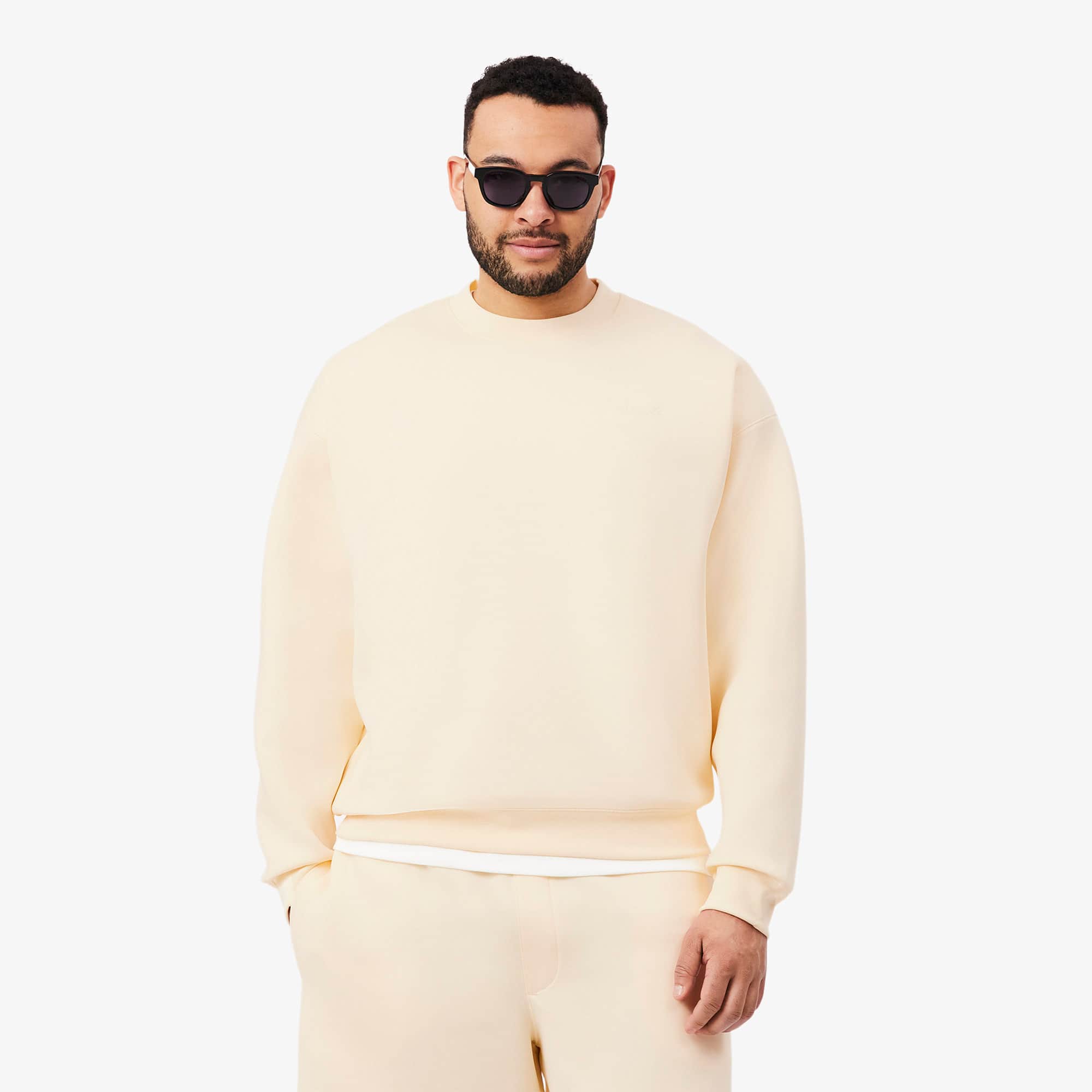 Loose Fit Embroidered Sweatshirt - Beige