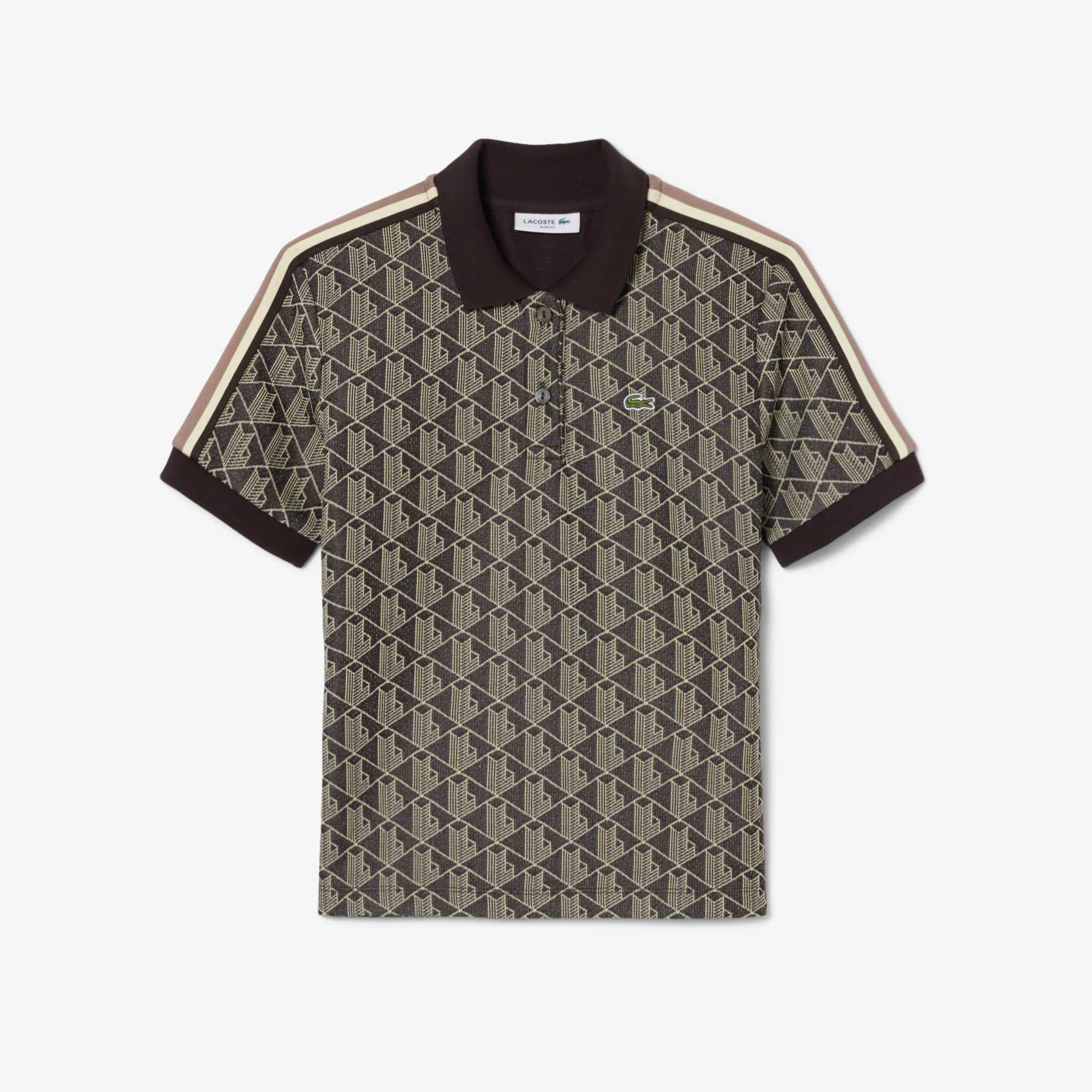 Women's Slim Fit Monogram Polo - Marron / Jaune