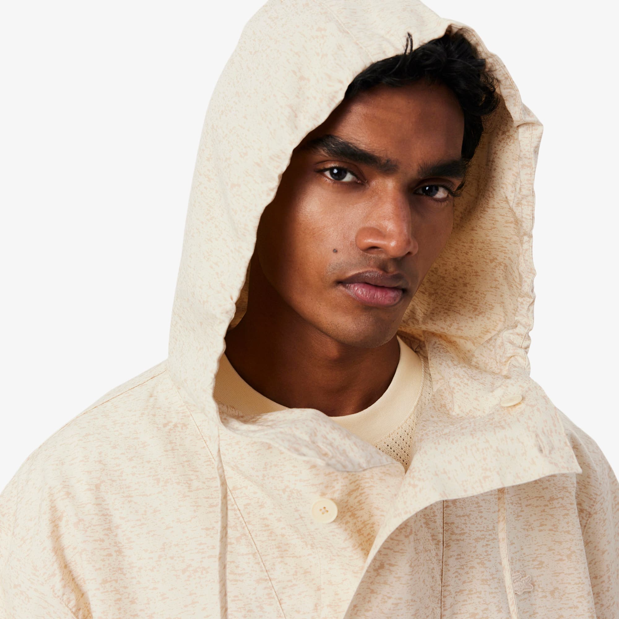 Water-Repellent Printed Jacket - Beige