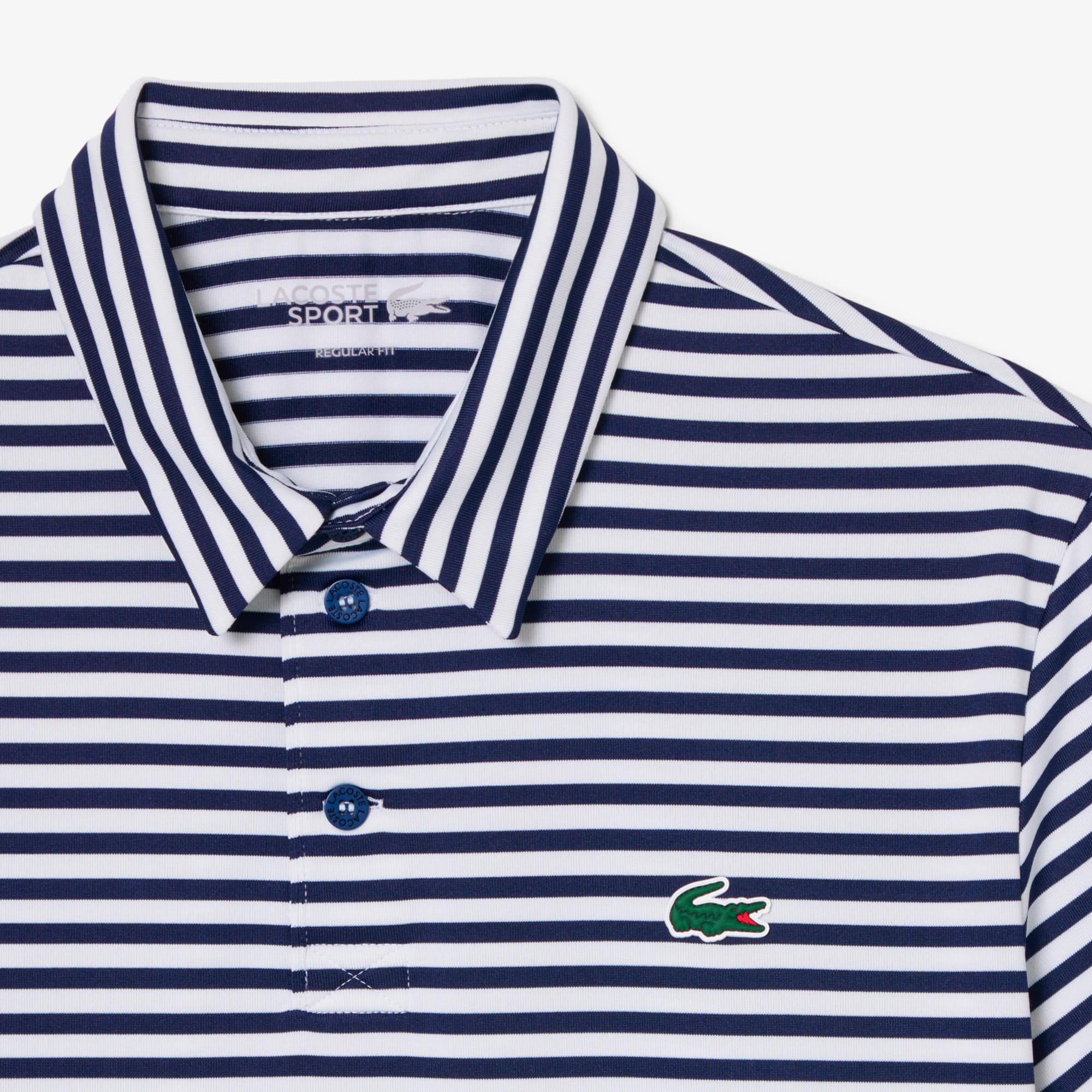 Regular Fit Ultra Dry Striped Golf Polo - Navy Blue / White