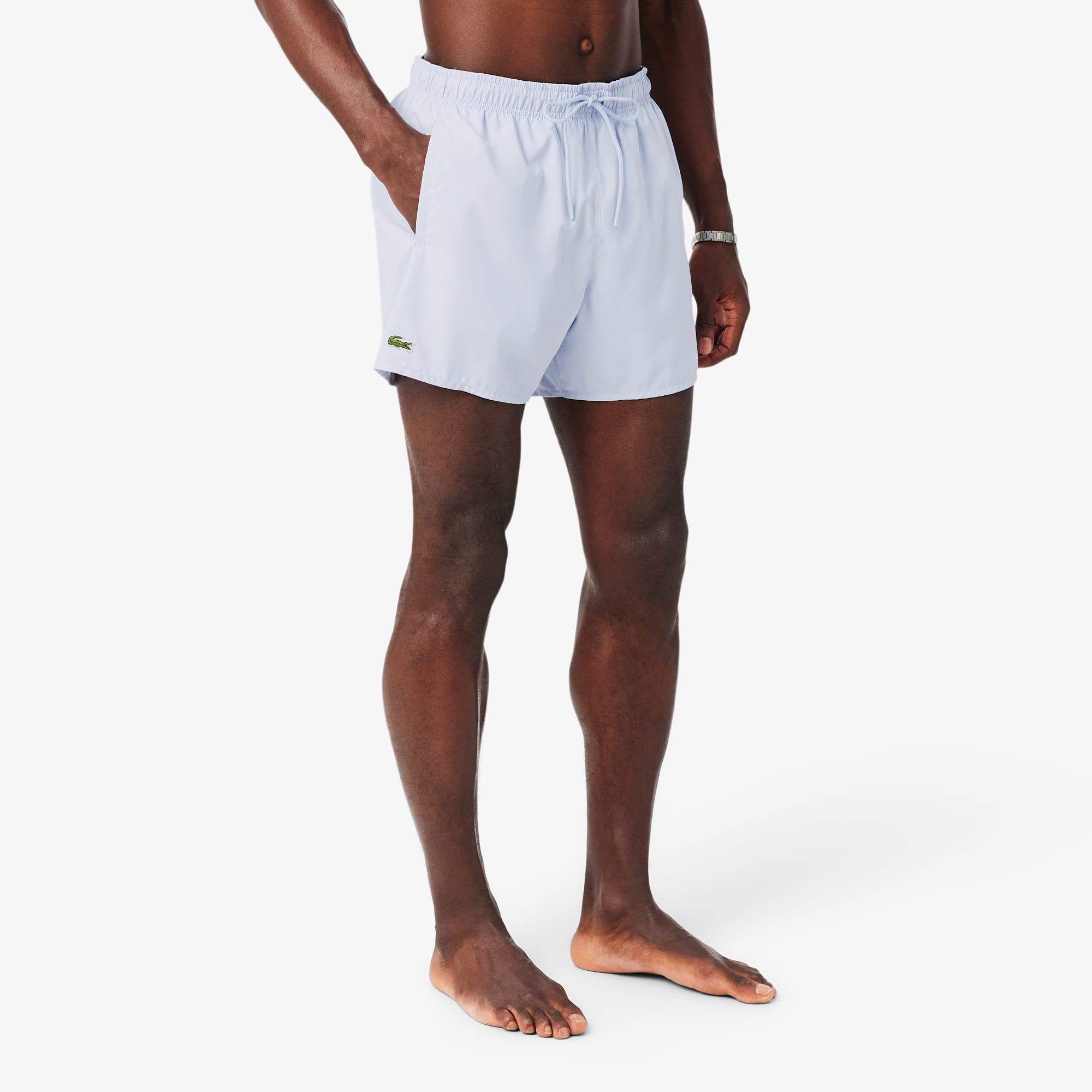 Men's Quick-Dry Swim Trunks - Light Blue / Green