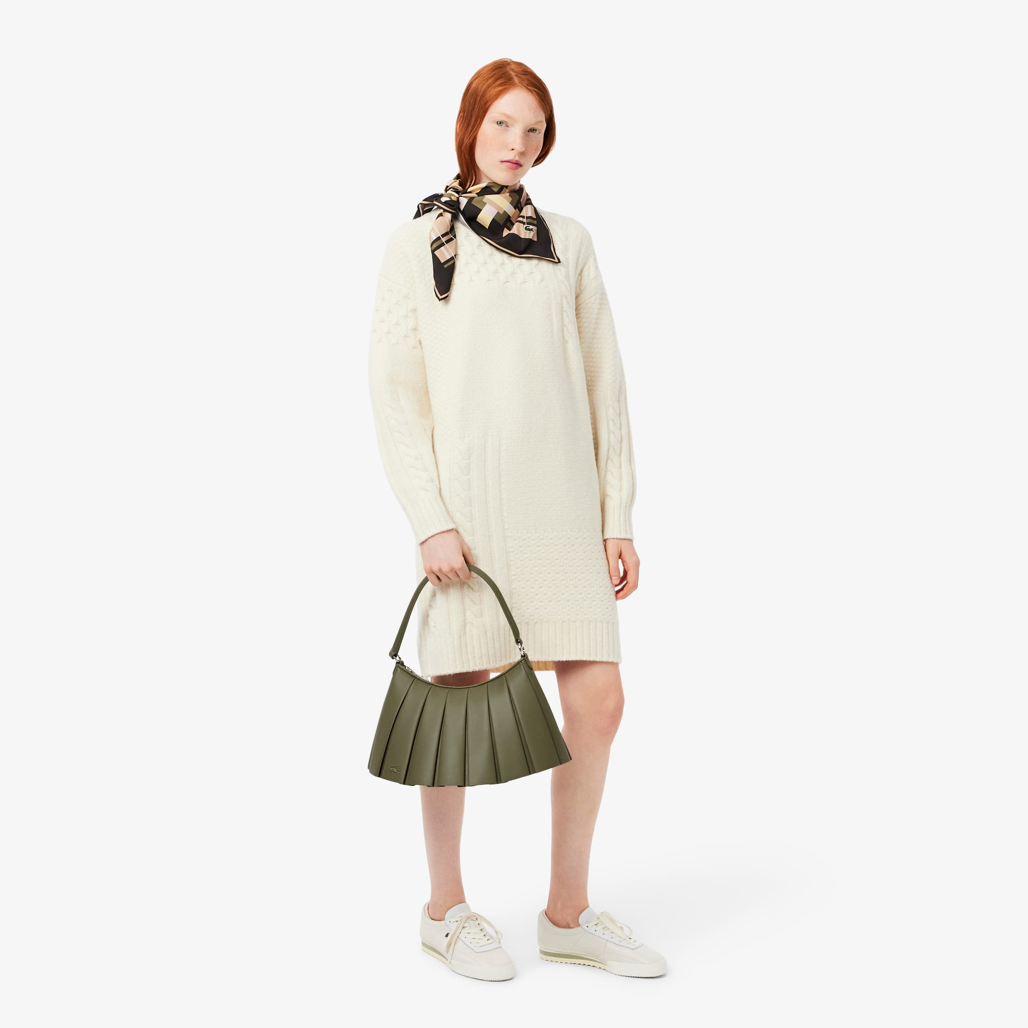 Medium Runway Lenglen Leather Bag - Kaki