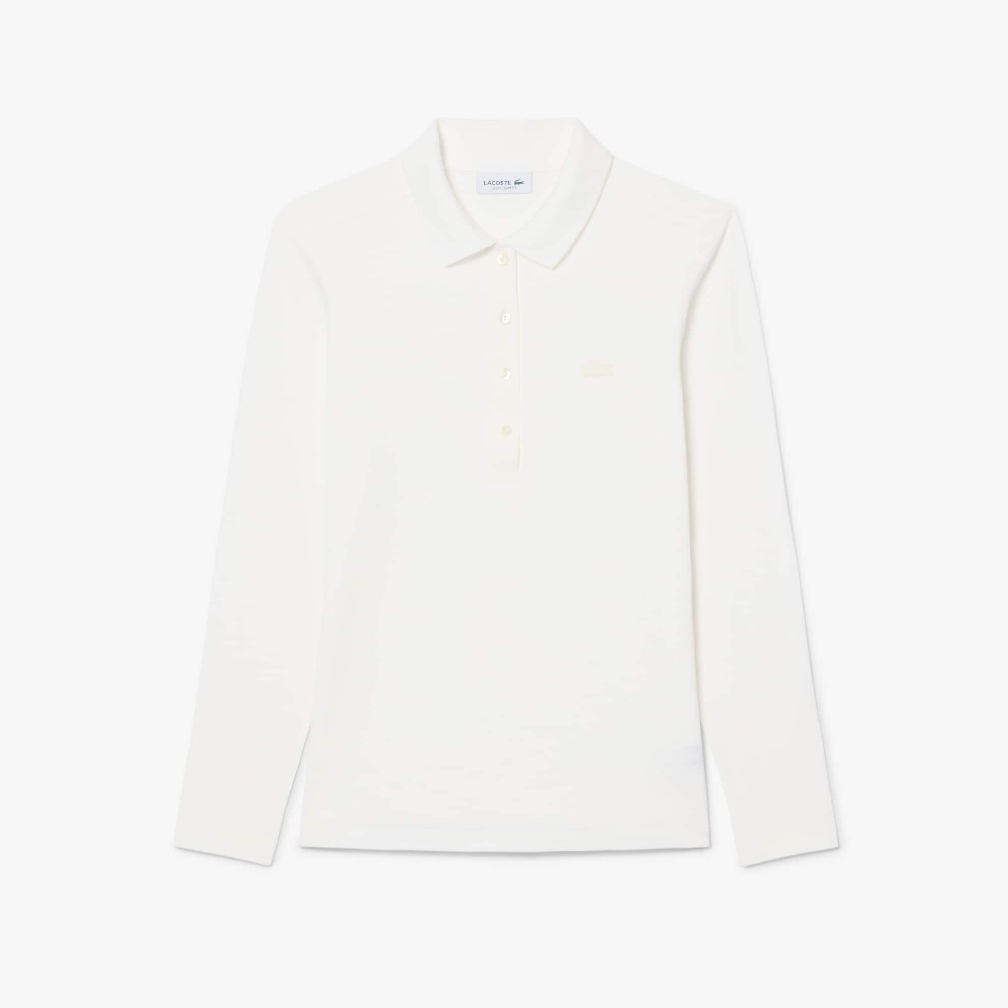 Women's Slim Fit L.12.D Stretch Mini Piqué Polo - White