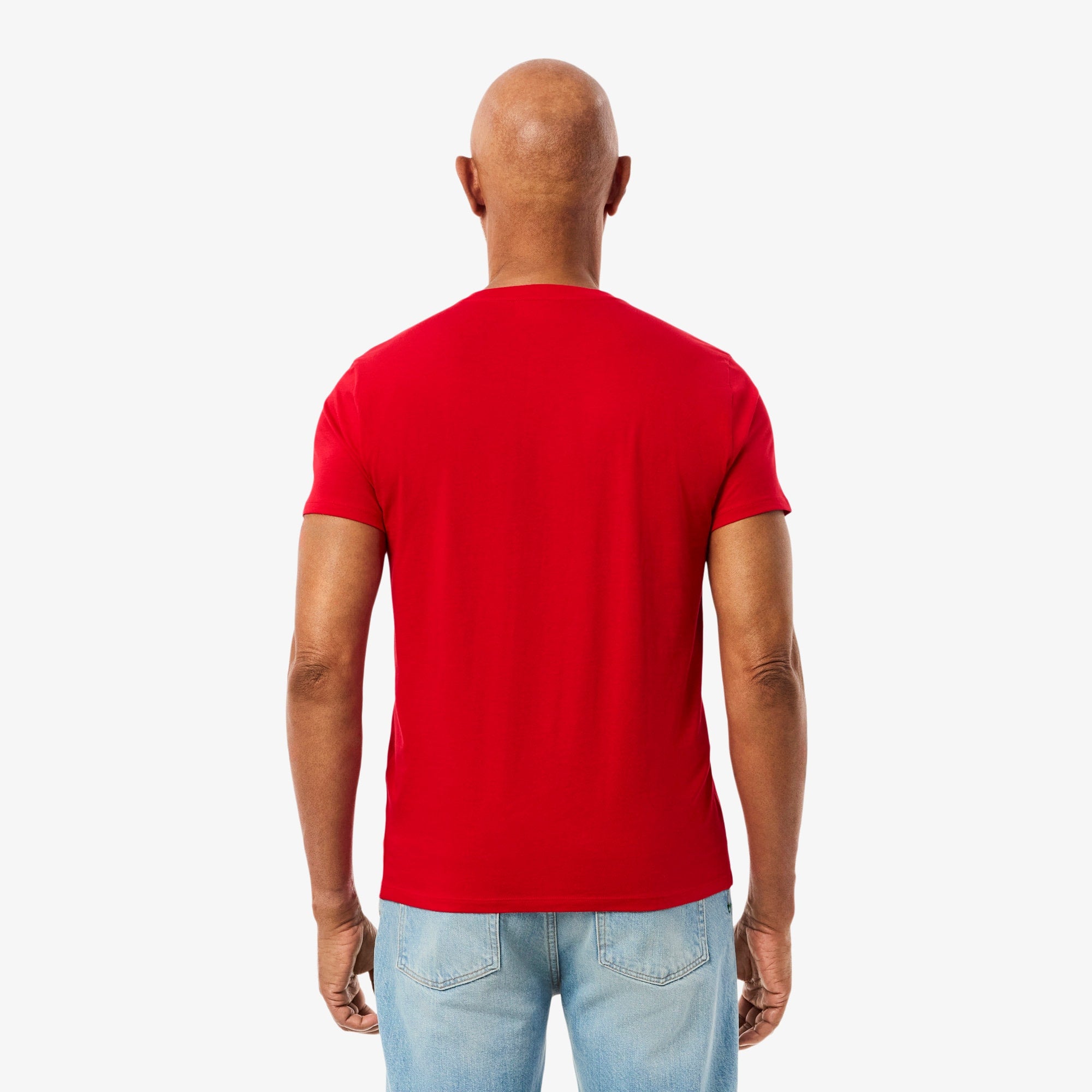 Men's Lightweight Pima Cotton V-Neck T-Shirt - Red