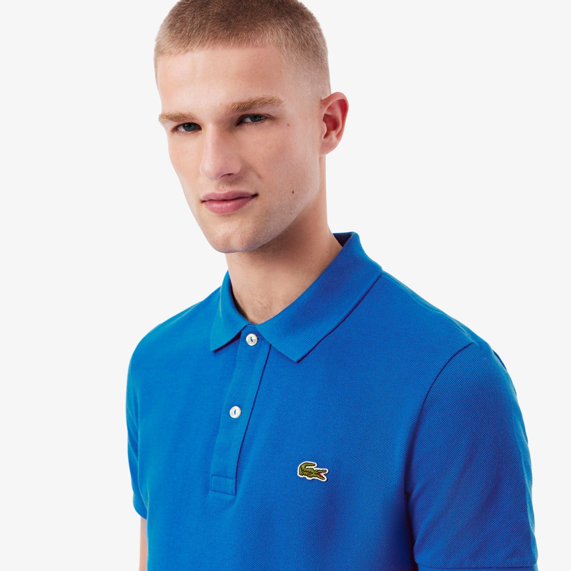 Men's Slim Fit Piqué Polo - Blue