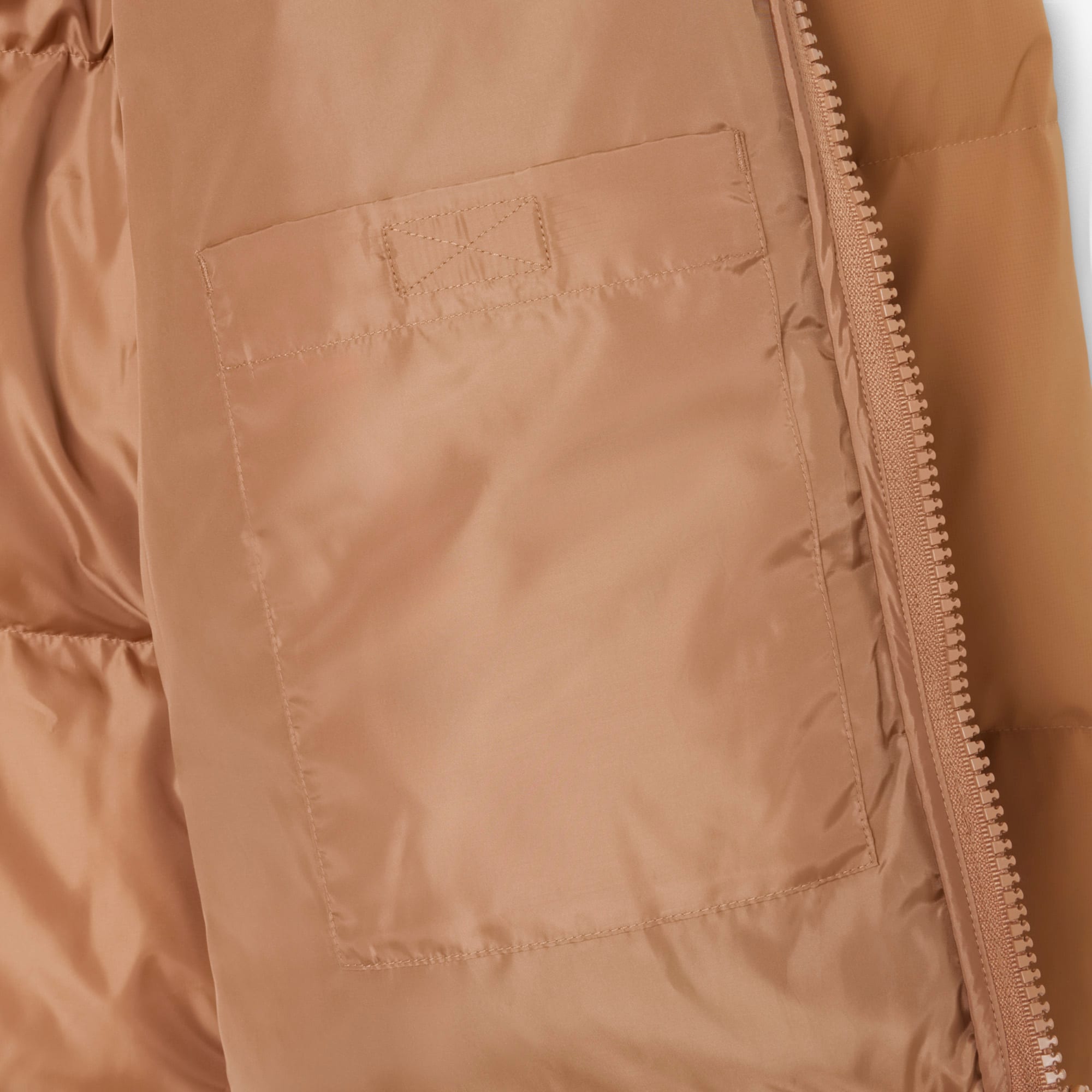 Men's Water-Repellent Hooded Down Jacket - Light Brown