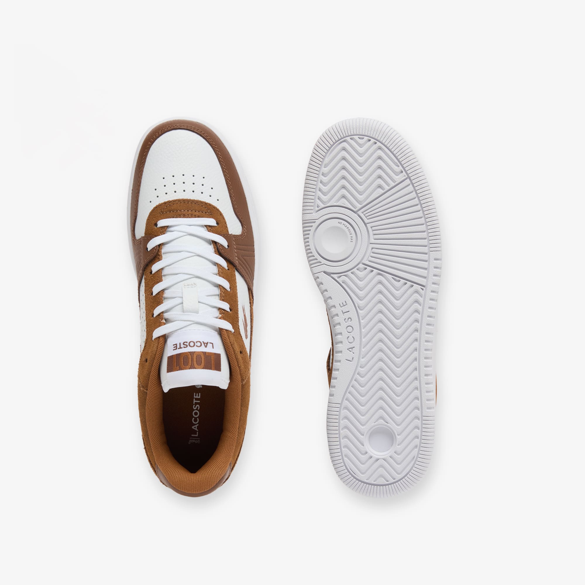 Men's L001 Set Leather Sneakers - BRW/WHT