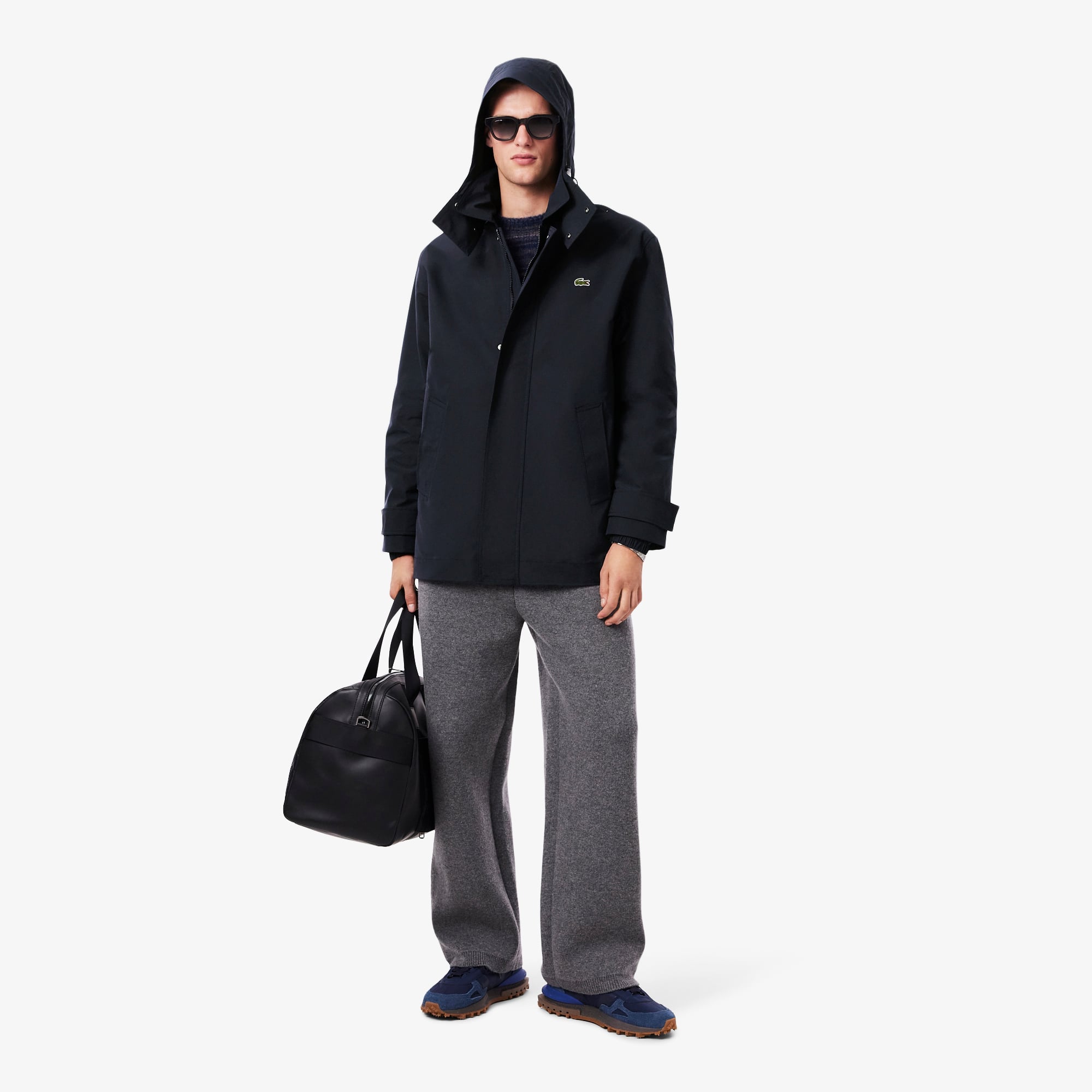 Men's Mid-Length Water-Repellent Hooded Parka - Abysm blue