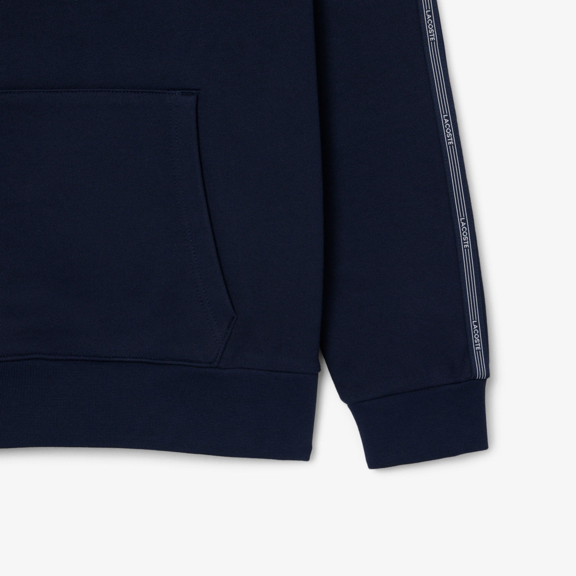 Logo Stripe Zipped Hoodie - Navy Blue