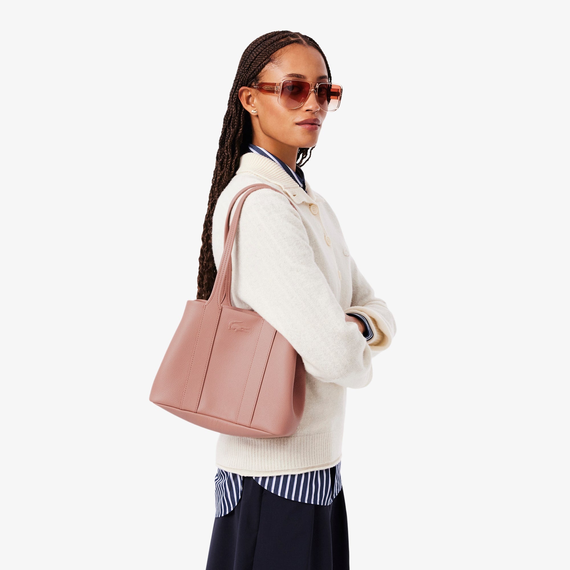Small City Court Grain Leather Tote - TULLE