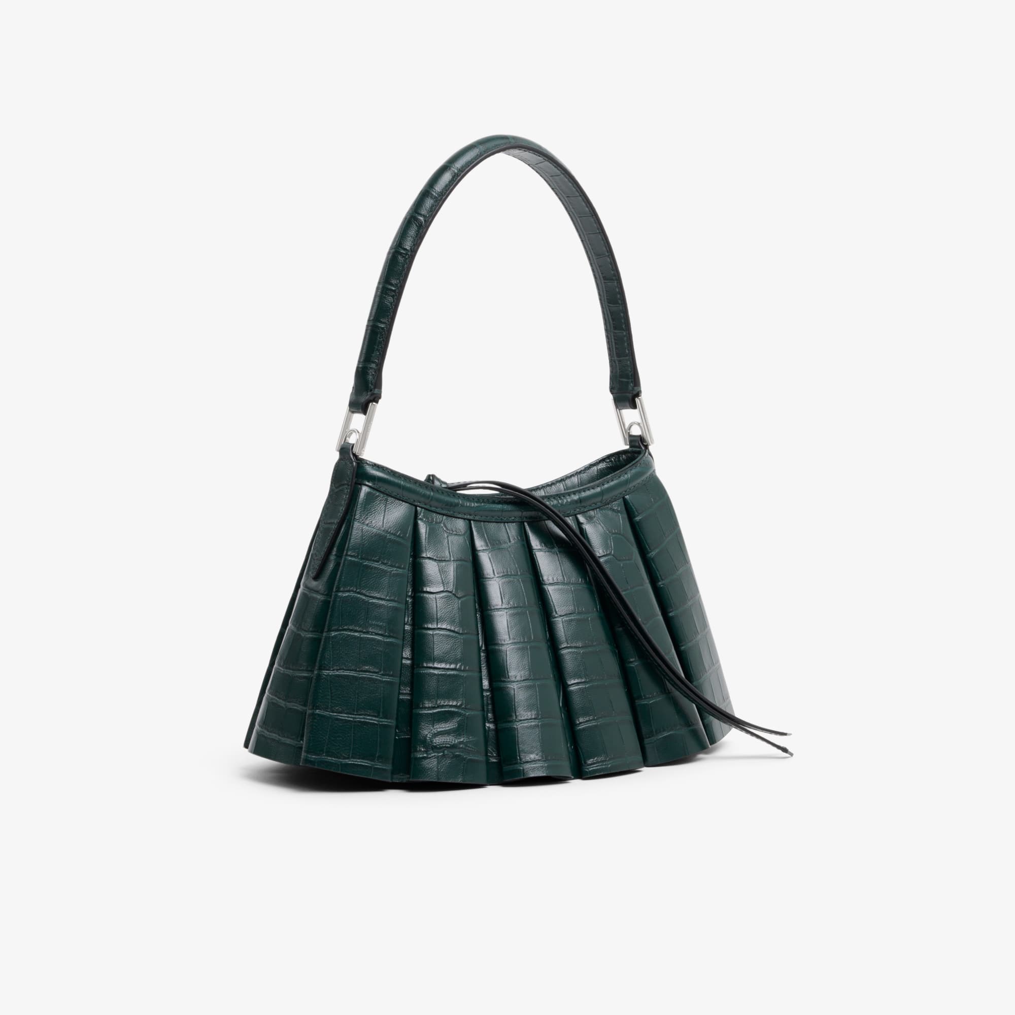 Runway Small Lenglen Effect Leather Bag - Green gables