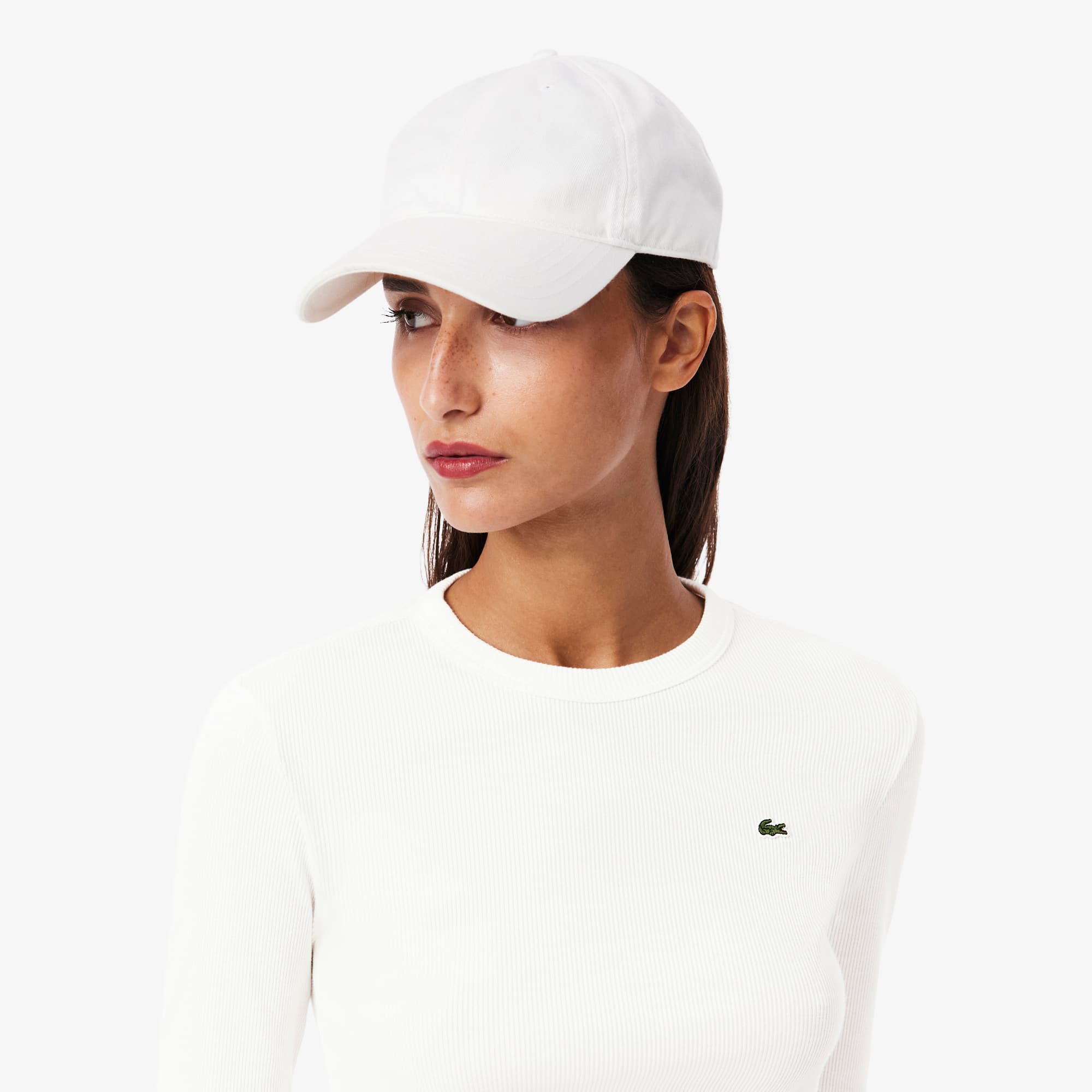 Women's Slim Fit Ribbed Cotton T-Shirt - White