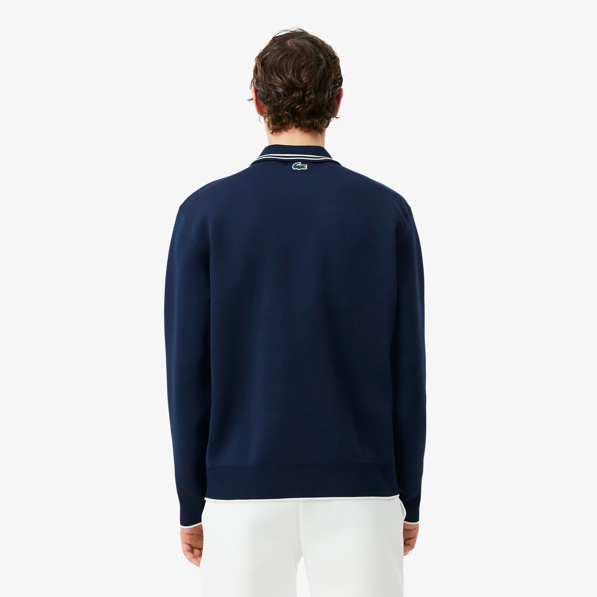 Tennis Heritage Polo Collar Zipped Sweatshirt - Navy Blue