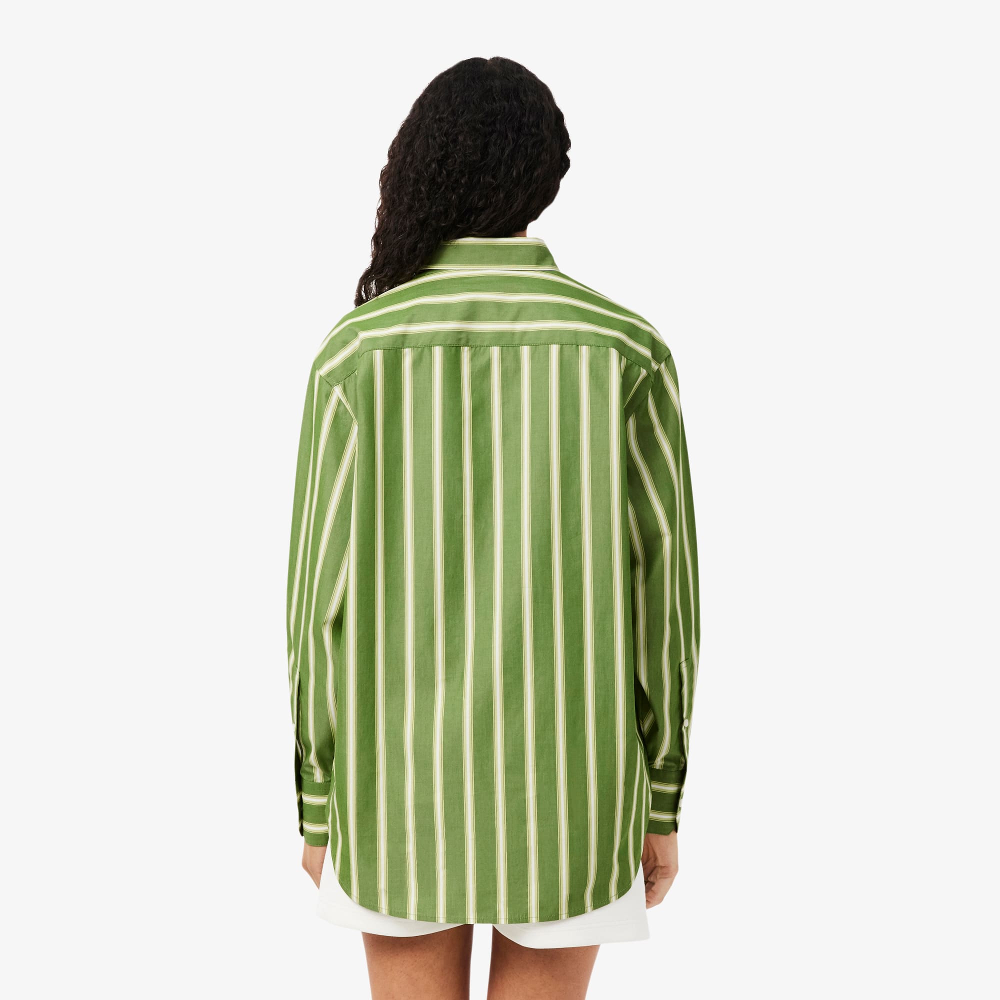 Oversized Cotton Poplin Shirt - Vert / Blanc / Noir