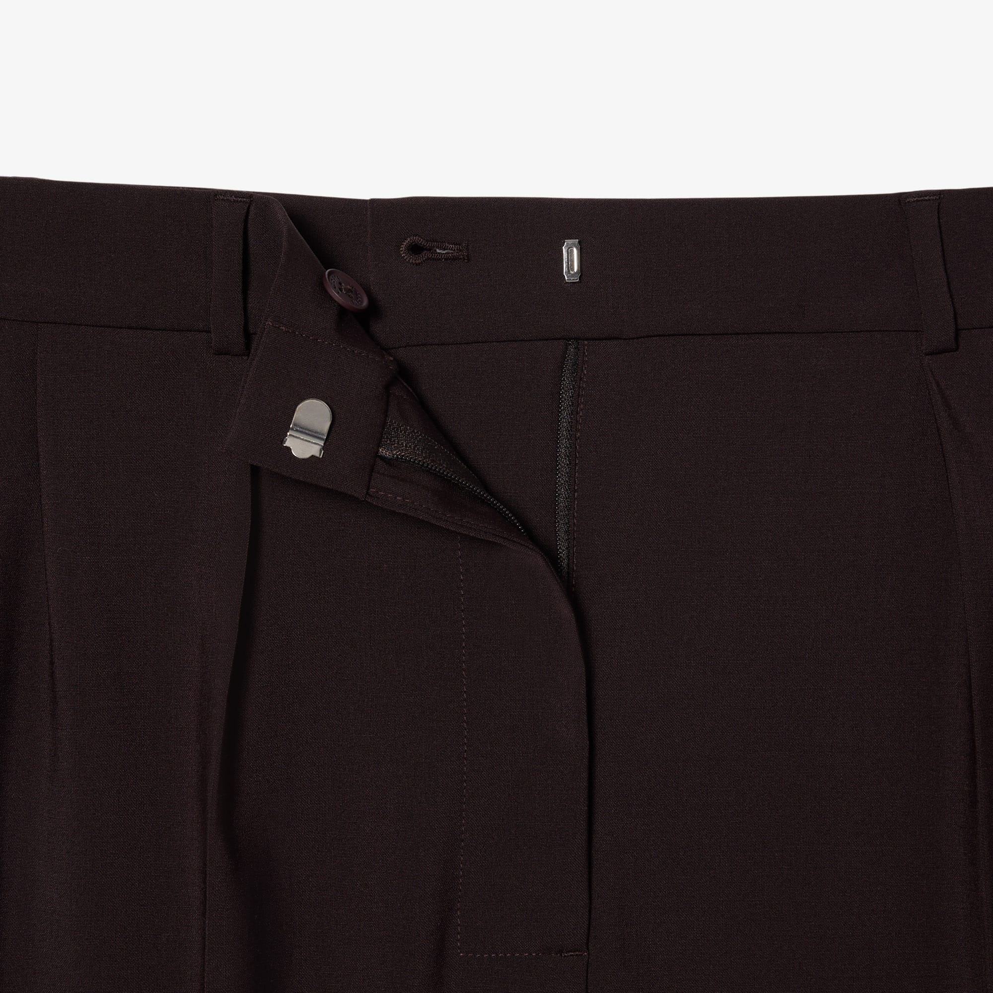 Oversized Wool Blend Pants - Brown