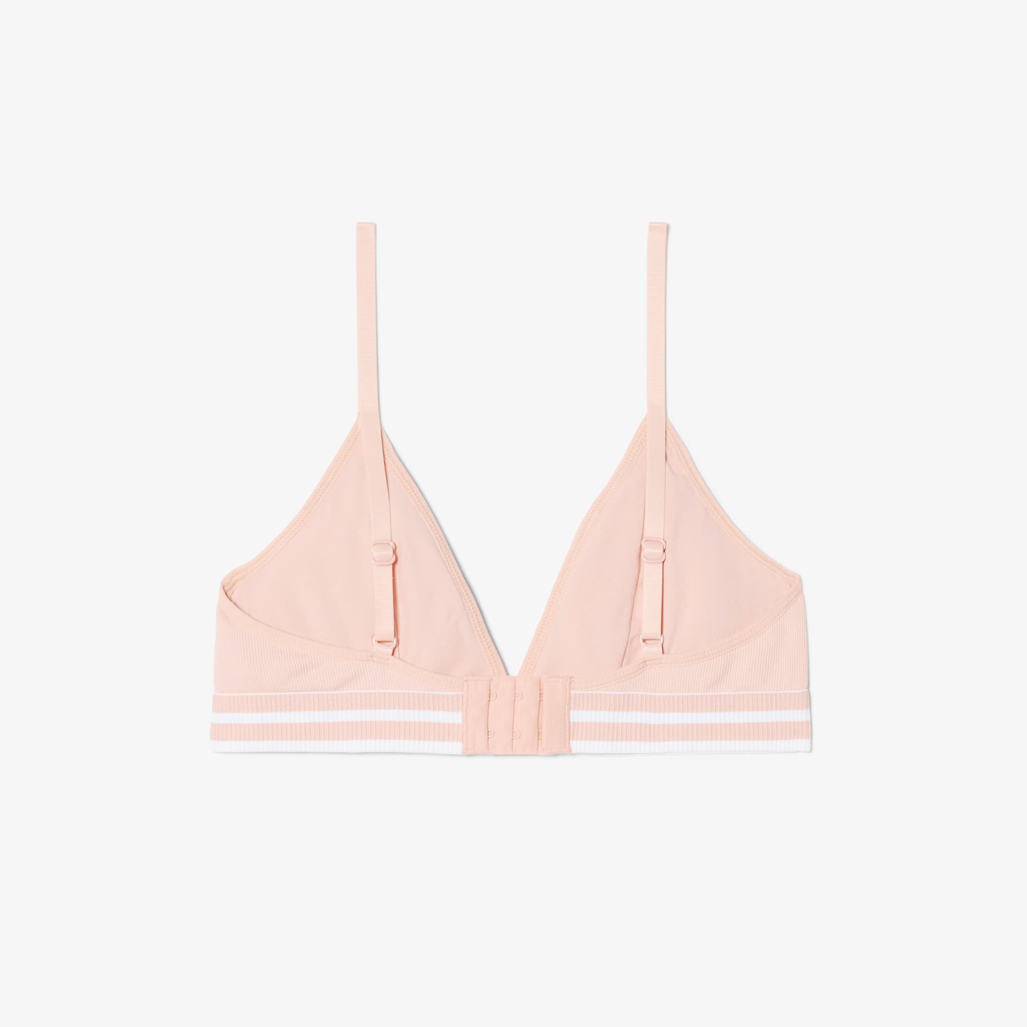 Ribbed Cotton Triangle Bralette - Rose