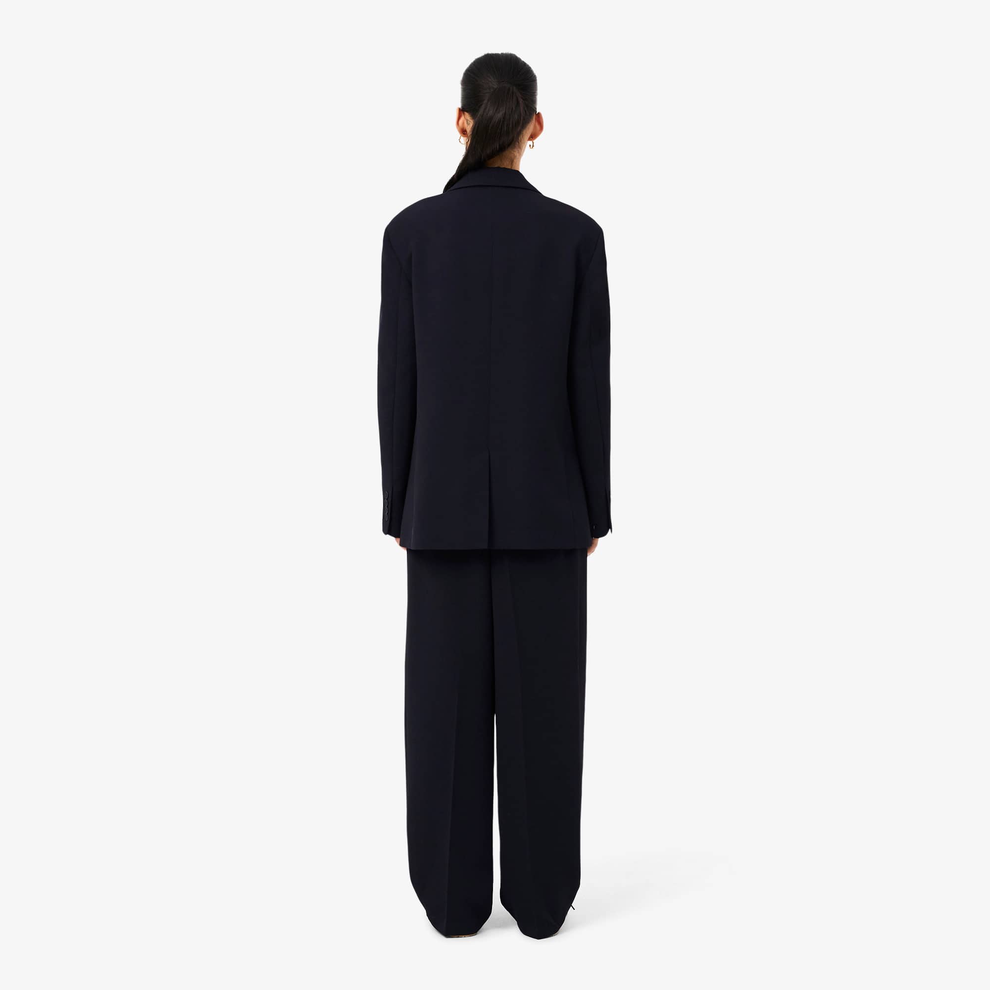 Oversized Fluid Piqué Suit Pants - Abysm blue