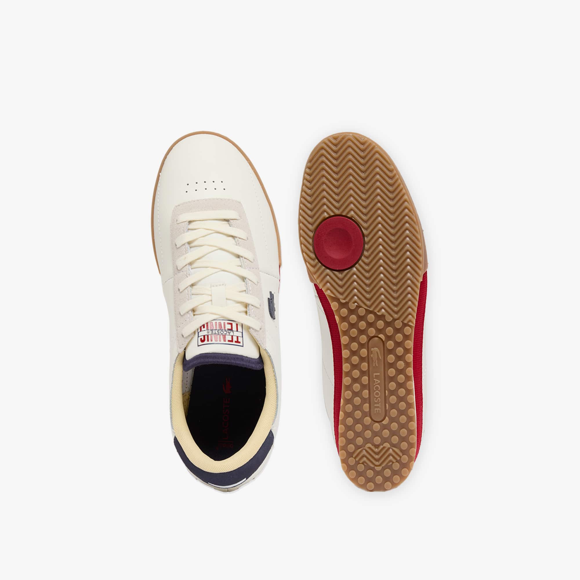 Men's Aura Leather Sneakers - WHT/NVY/RED