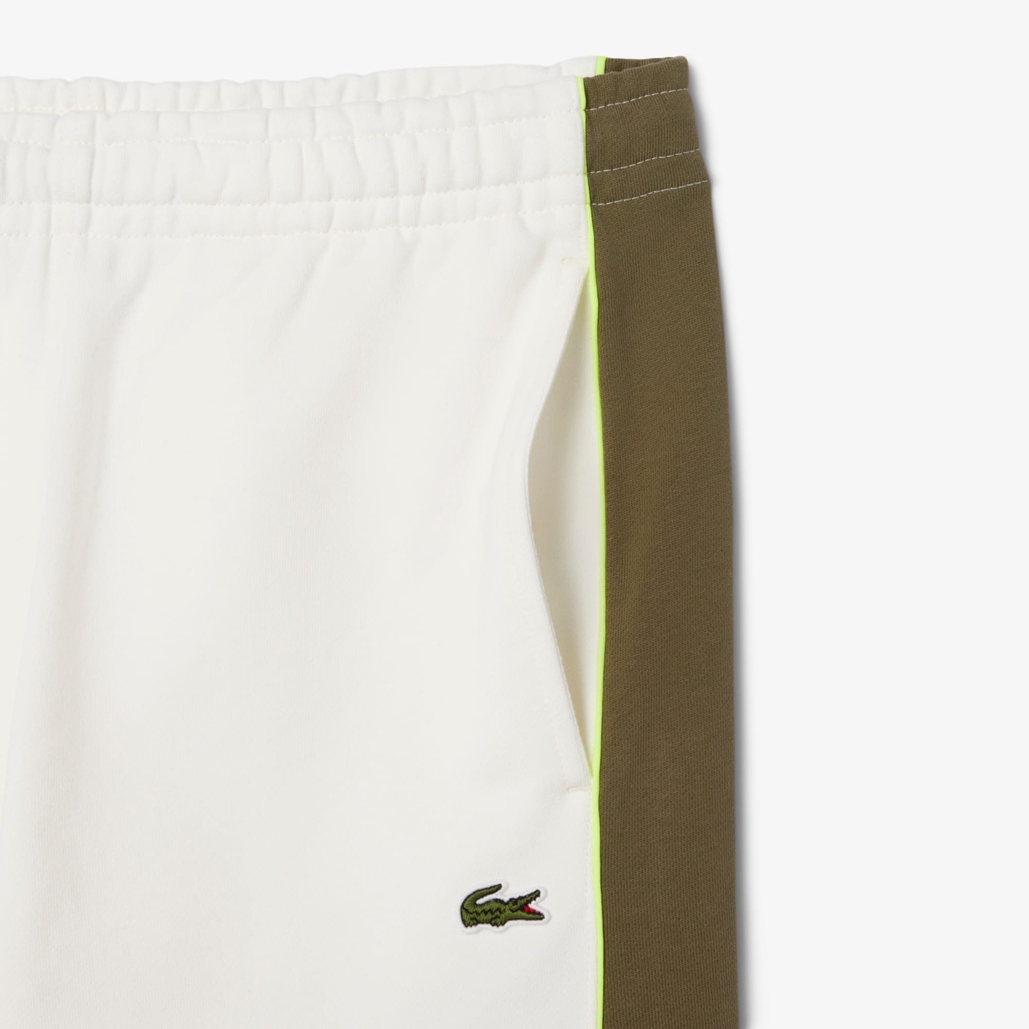 Men's Tapered Leg Fleece Sweatpants - White / Khaki Green / Purple