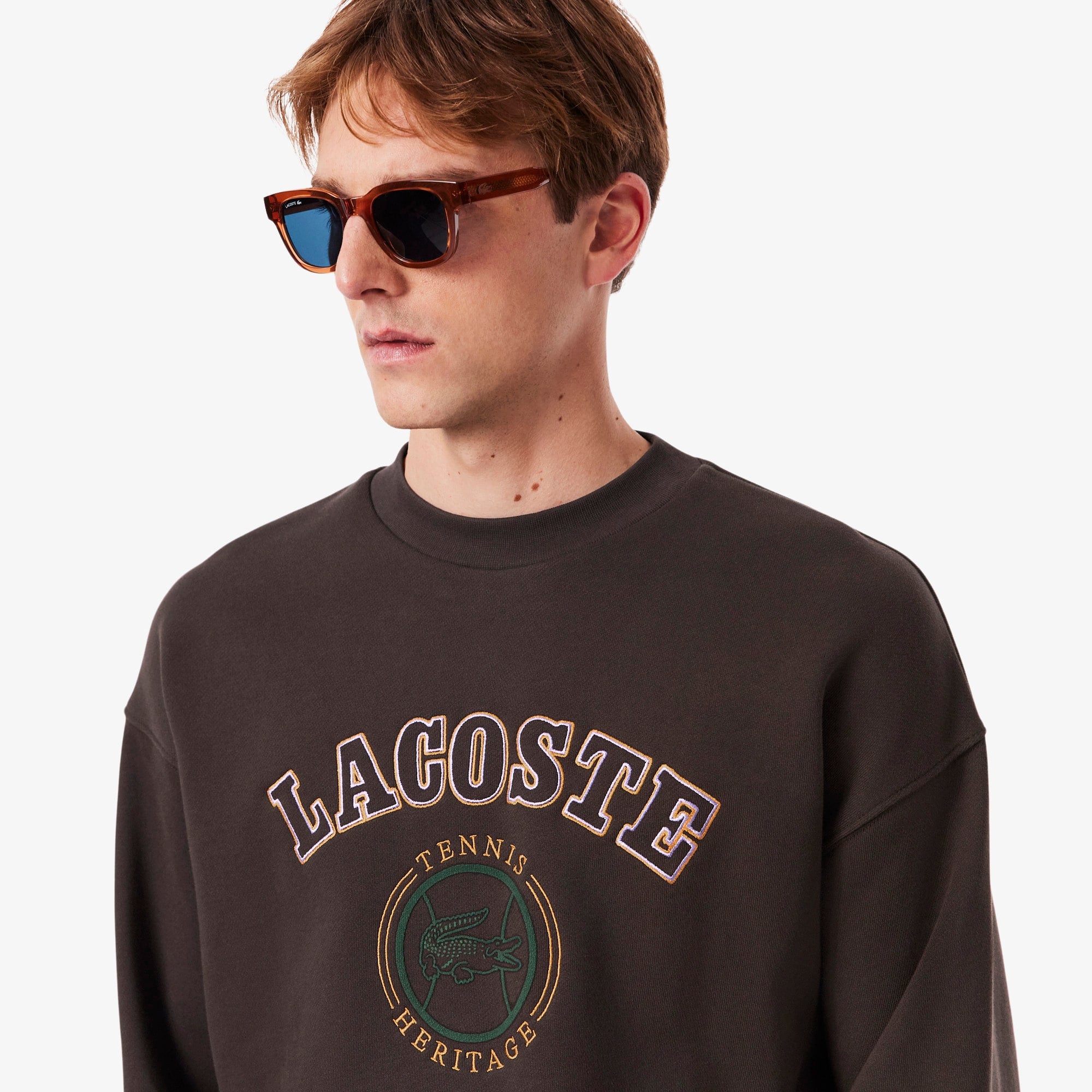 Men's Heritage Embroidery Fleece Sweatshirt - Brown