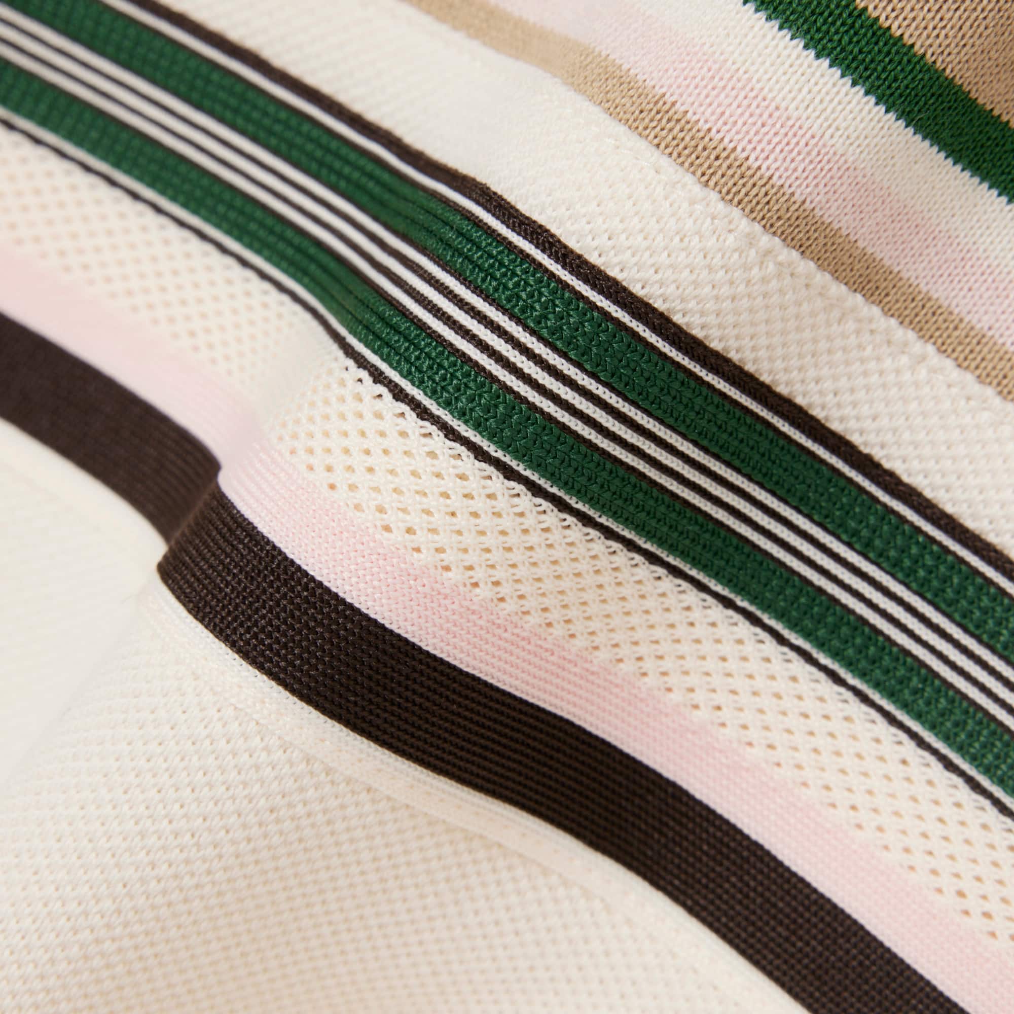 Women's Made In France Slim Fit Striped Polo - White / Green