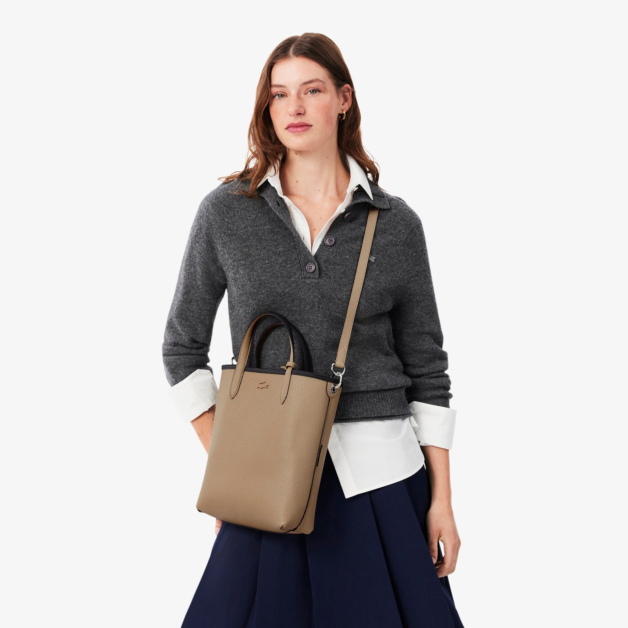 Anna Vertical Reversible Tote - Noir krema