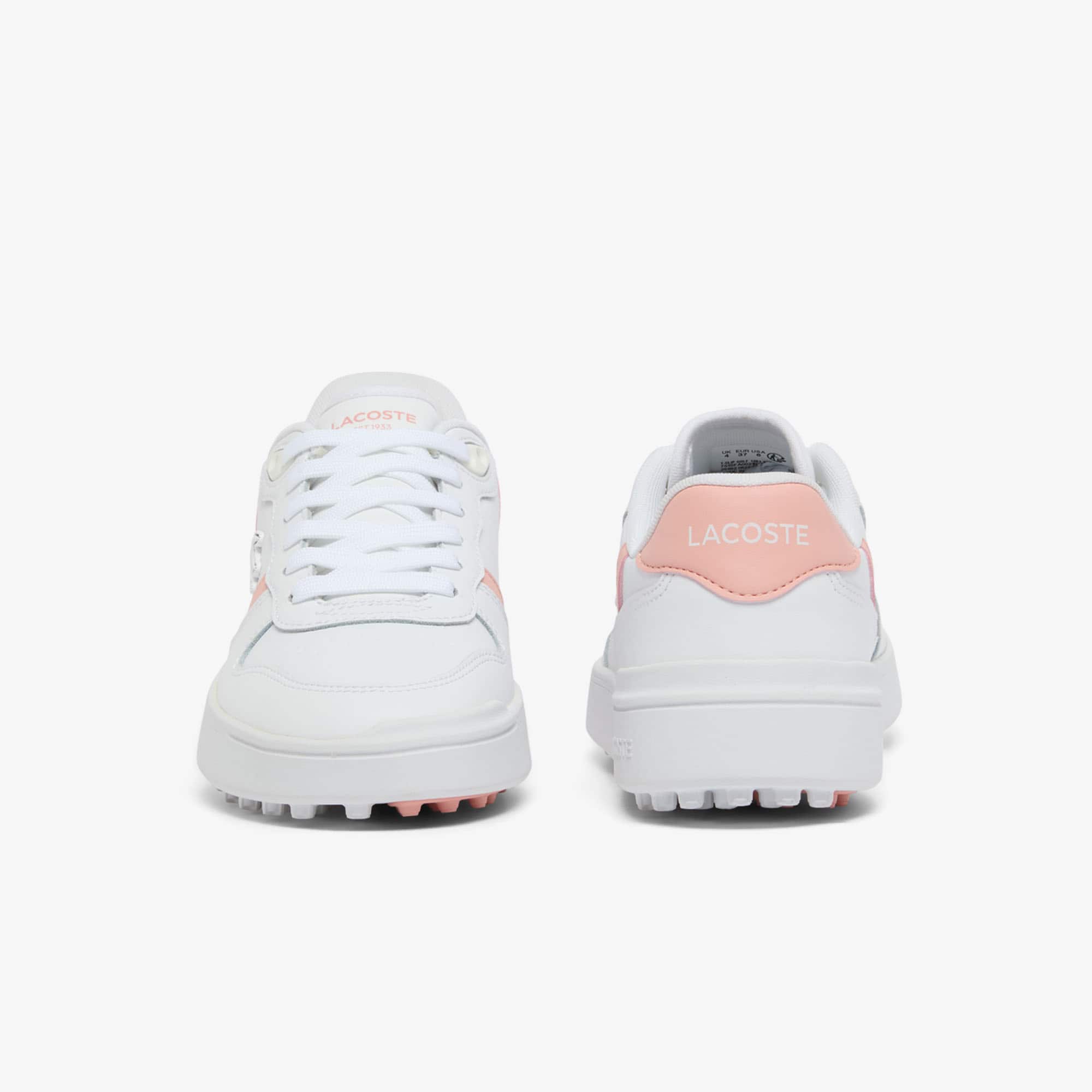 Women's T-Clip Leather Golf Shoes - WHITE/PINK