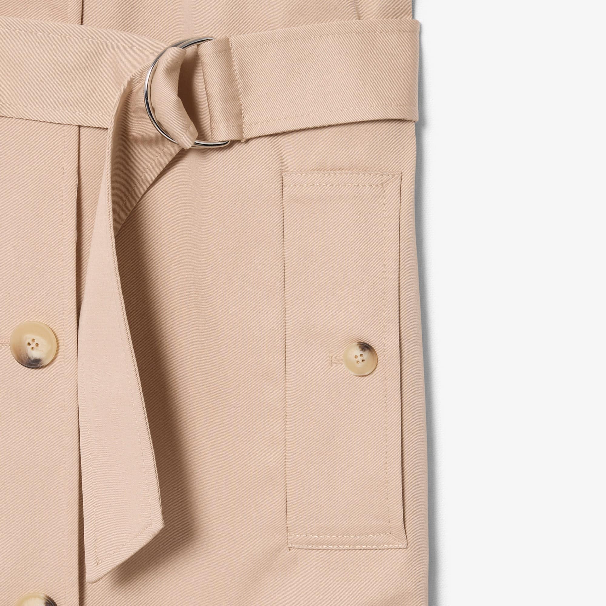 Oversized Water-Repellent Trench Coat - Beige