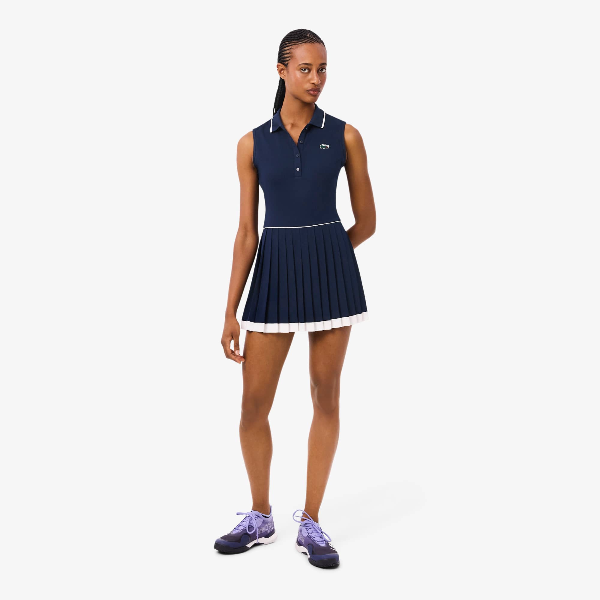 Women's Ultra Dry Tennis Heritage Dress - Navy Blue / White / Navy Blue