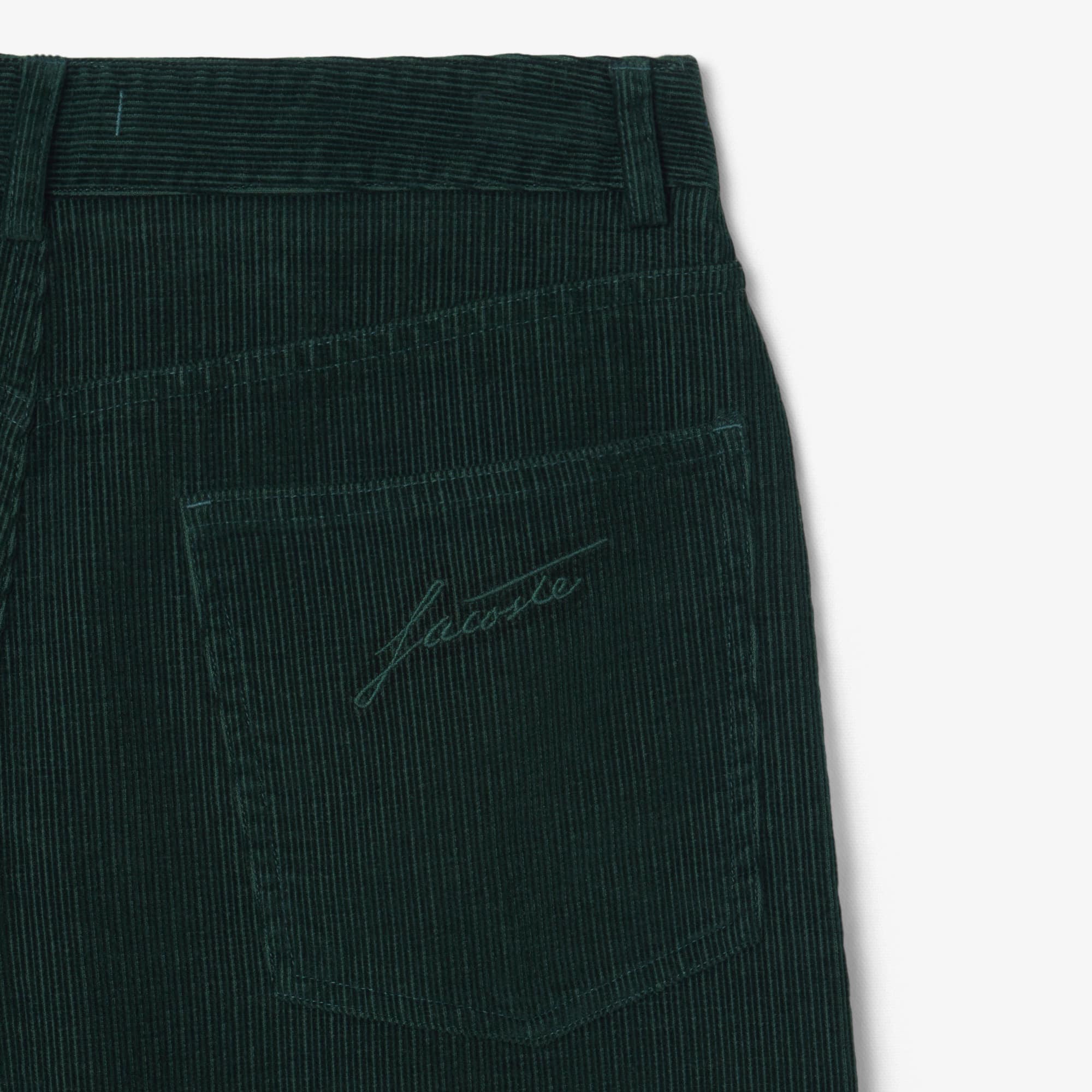 Women's Wide Leg Corduroy Pants - Forest green