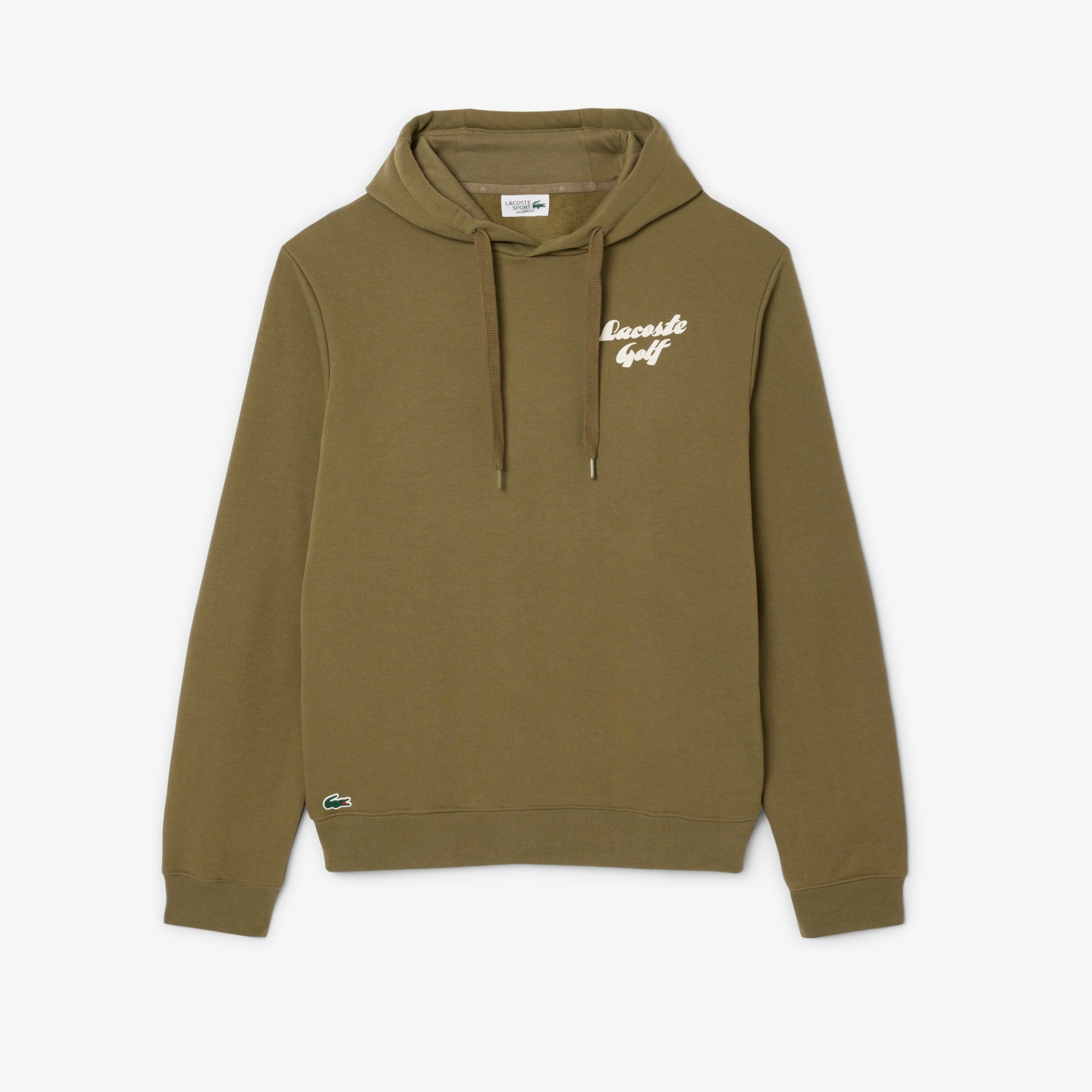 Men's Printed Fleece Golf Hoodie - Khaki Green