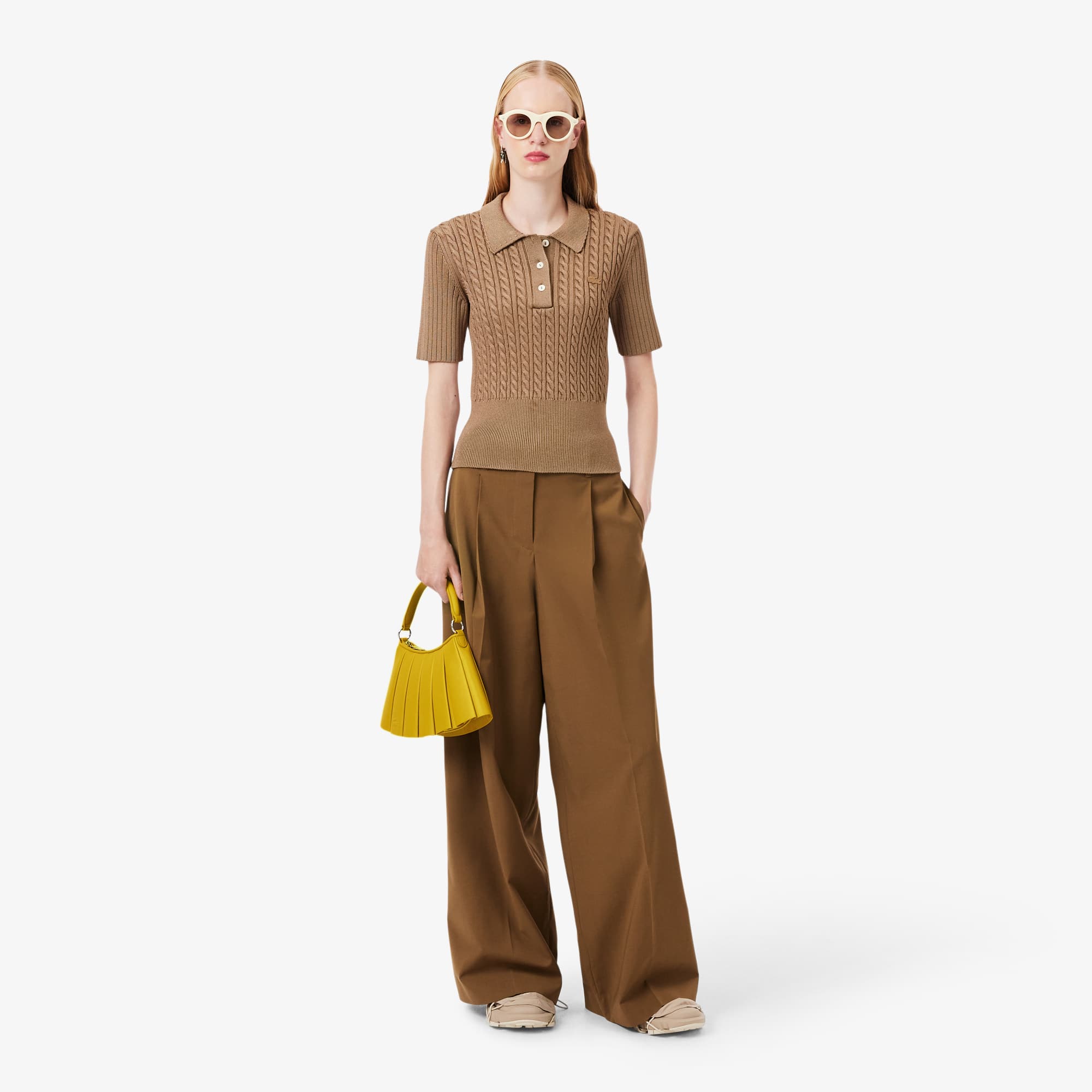 Small Lenglen Leather Bag - HONEY