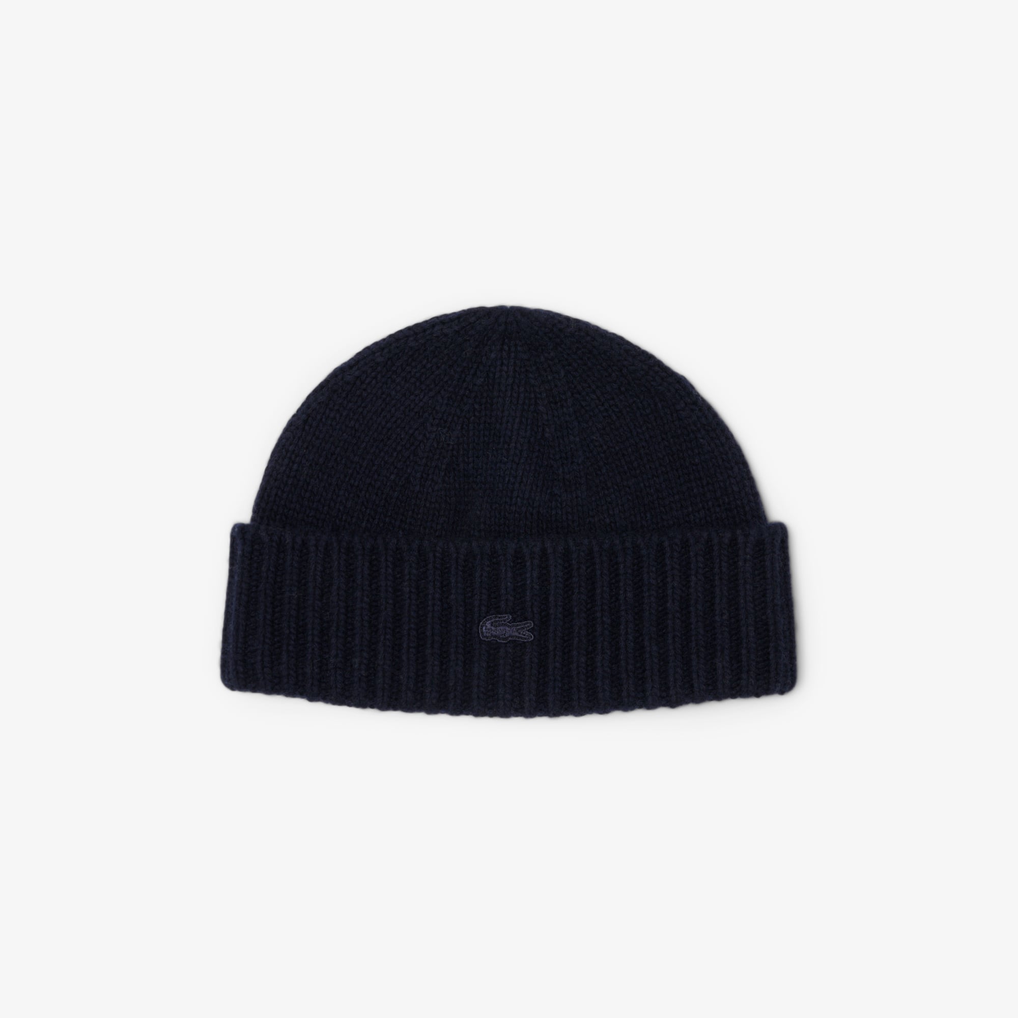 Women's 3D Rib Knit Wool Beanie - Navy Blue