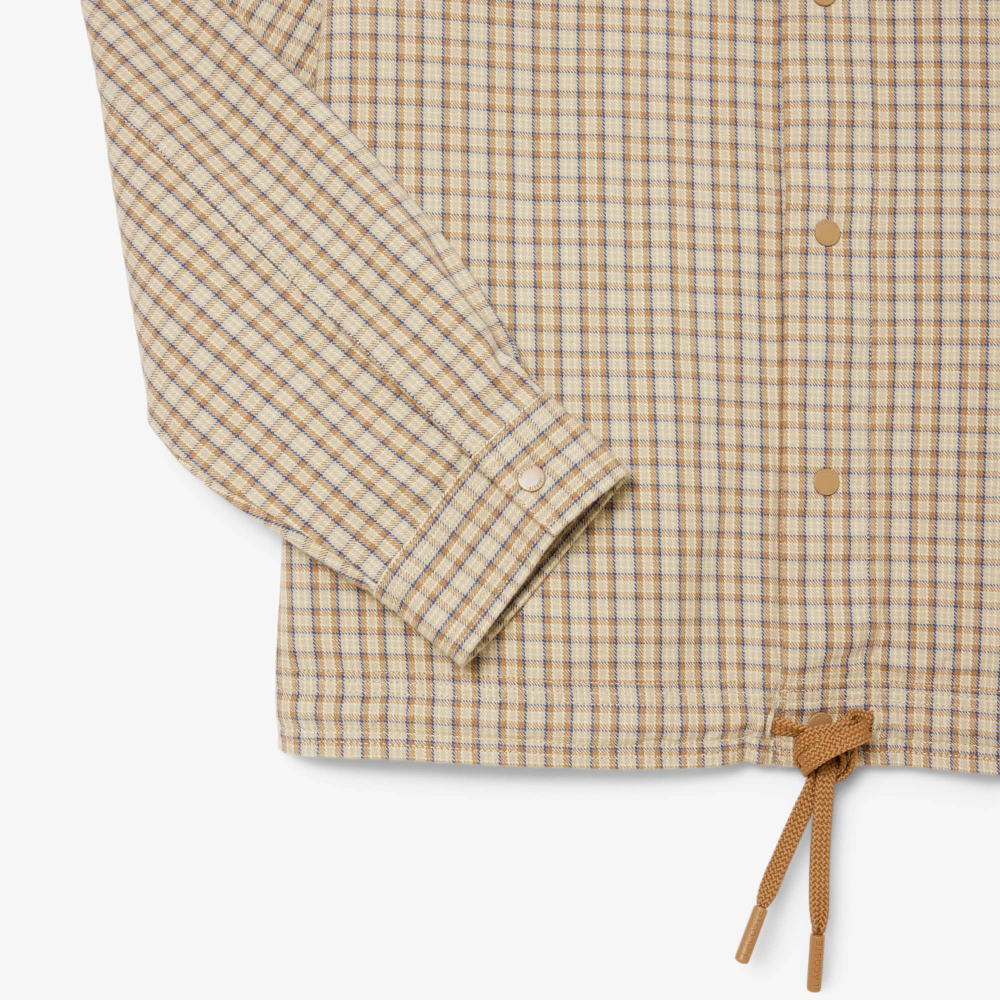 Men's Oversized Heavy Cotton Plaid Overshirt - Bleu / Beige / Marron