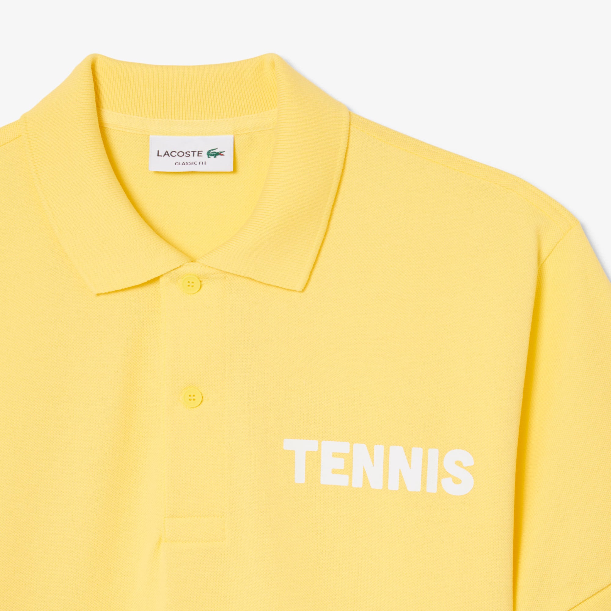 Classic Fit Printed Petit Piqué Polo - Pastel yellow